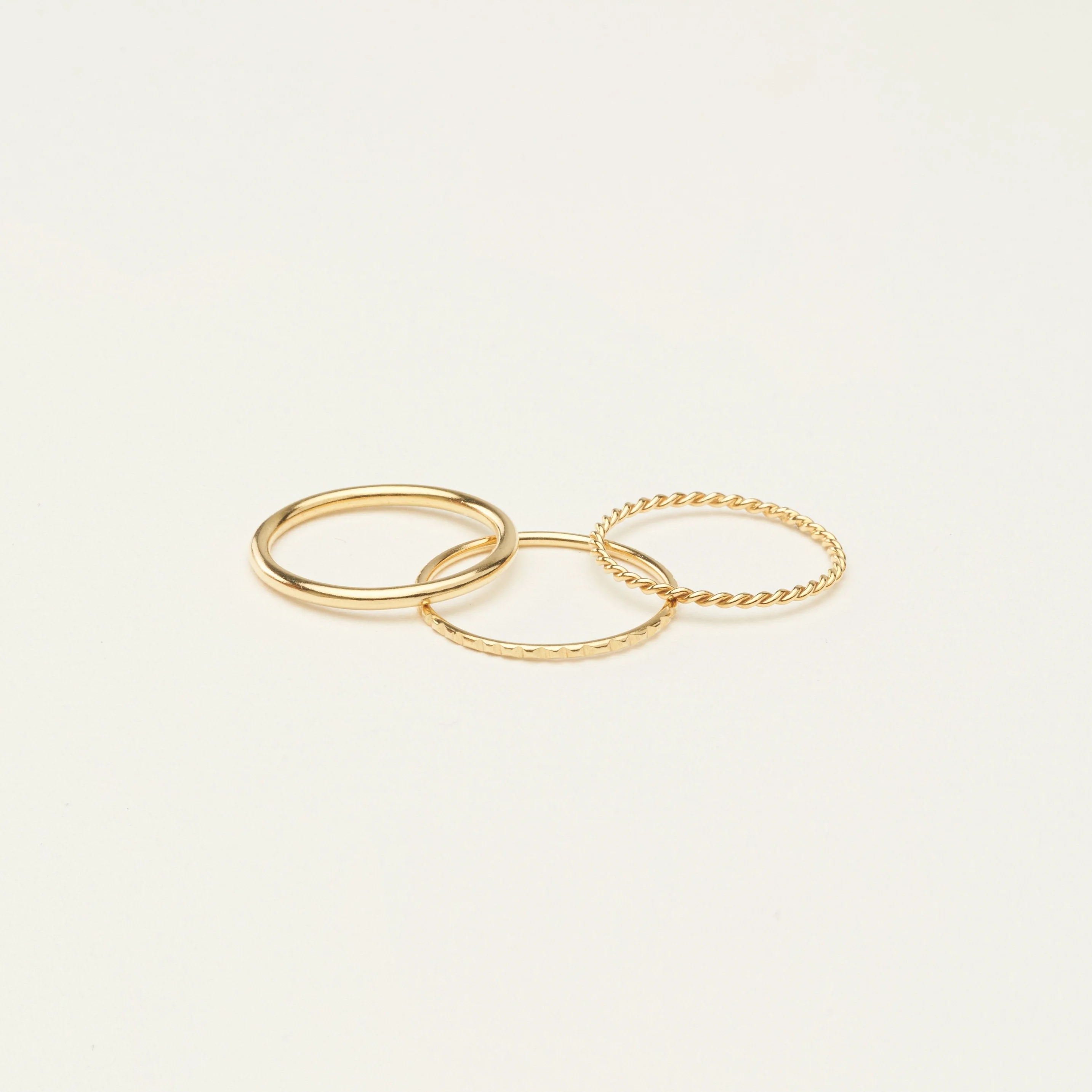 Thin Stacking Rings Set in Silver - Image 3