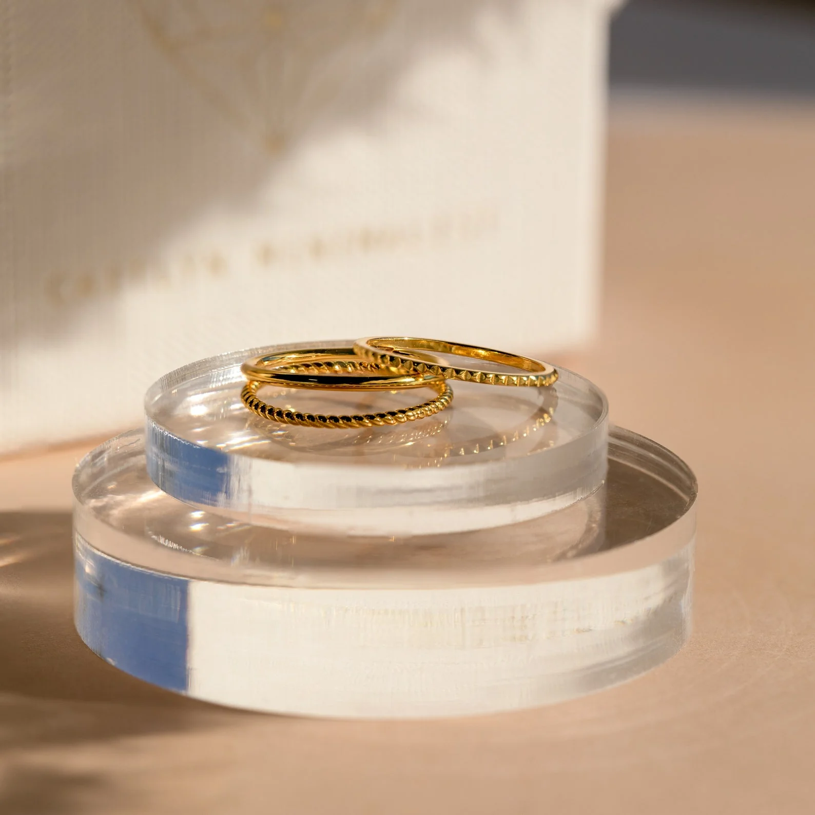 Thin Stacking Rings Set in Silver - Image 5