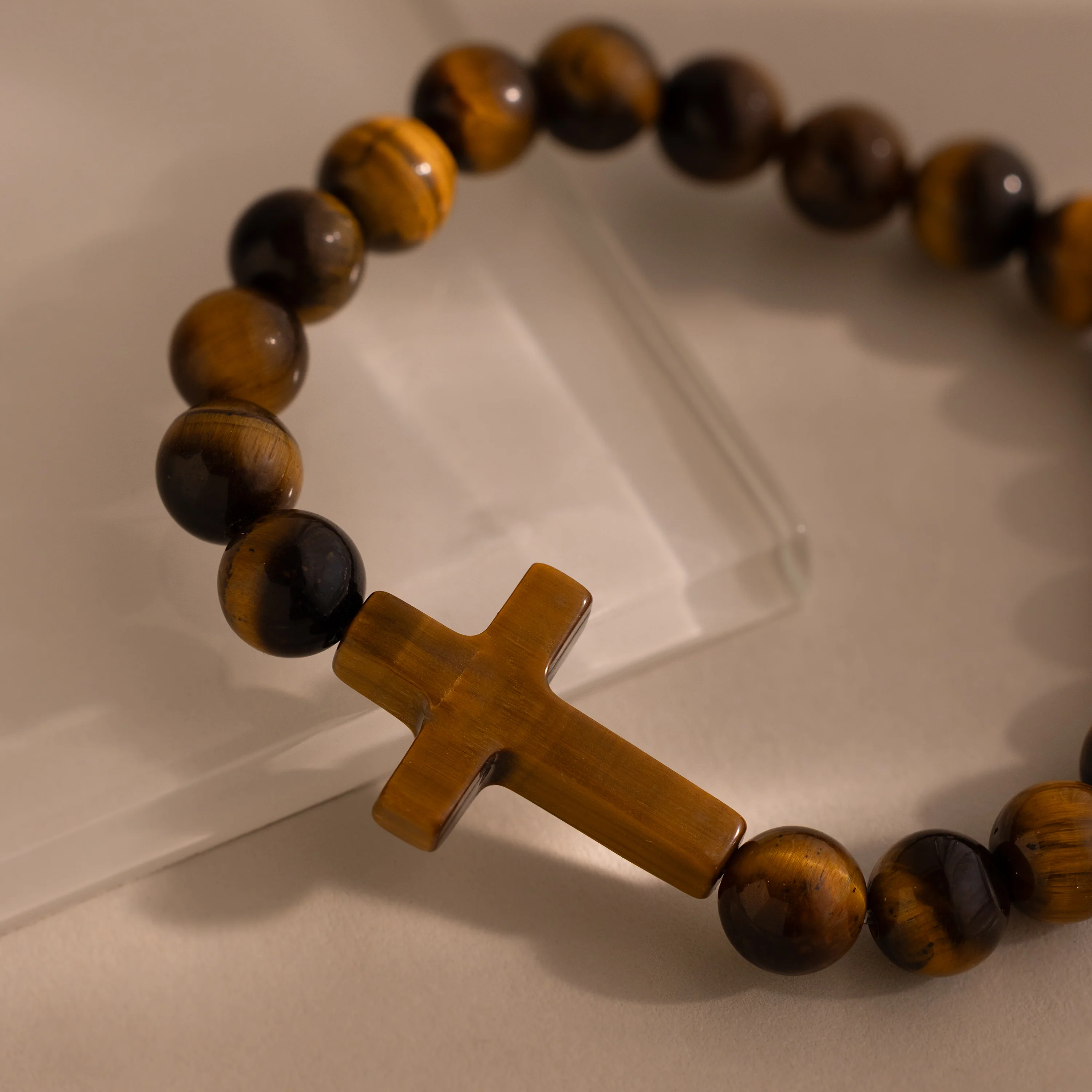 Tiger's Eye Cross Bracelet - Image 7