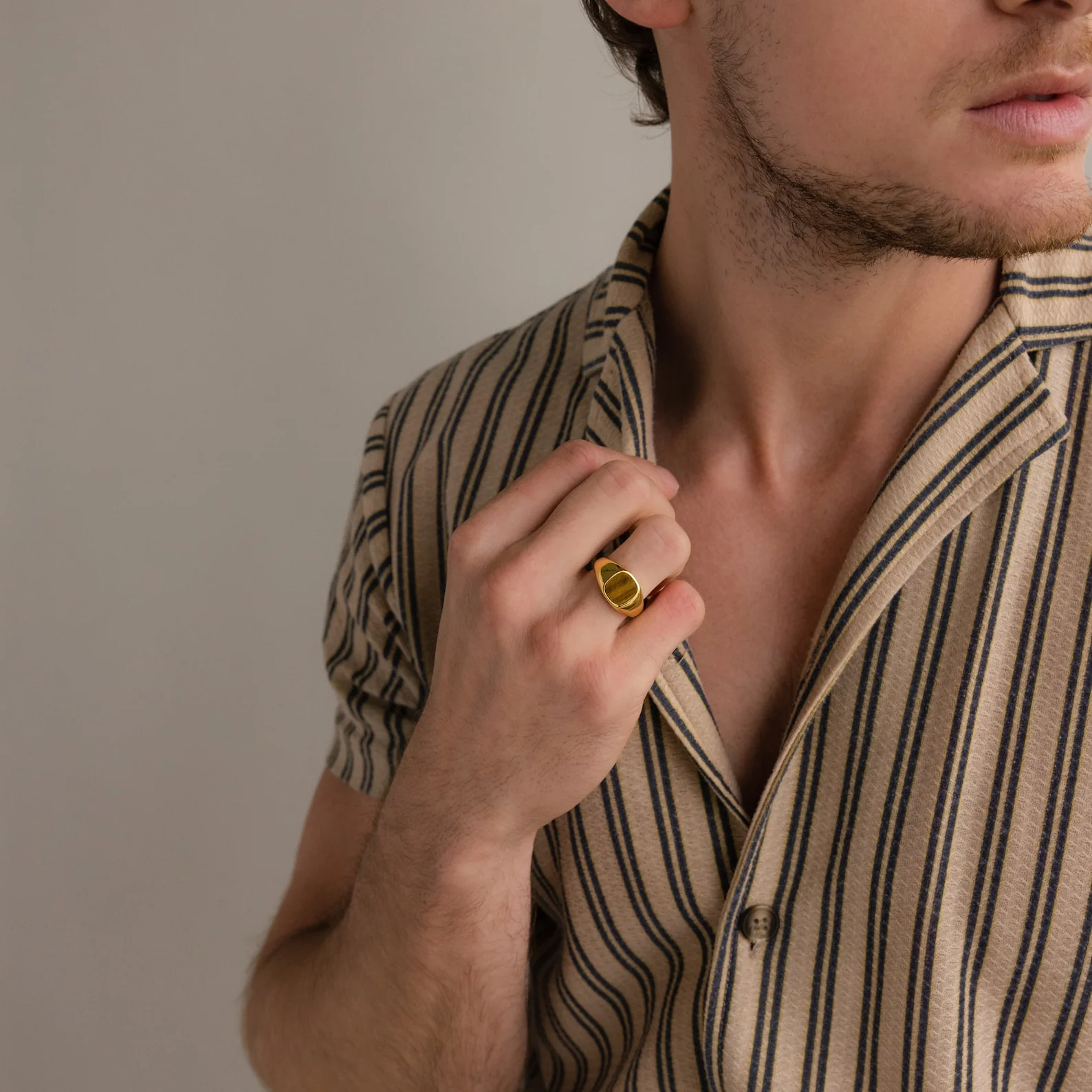 Tigers Eye Signet Ring - Image 2