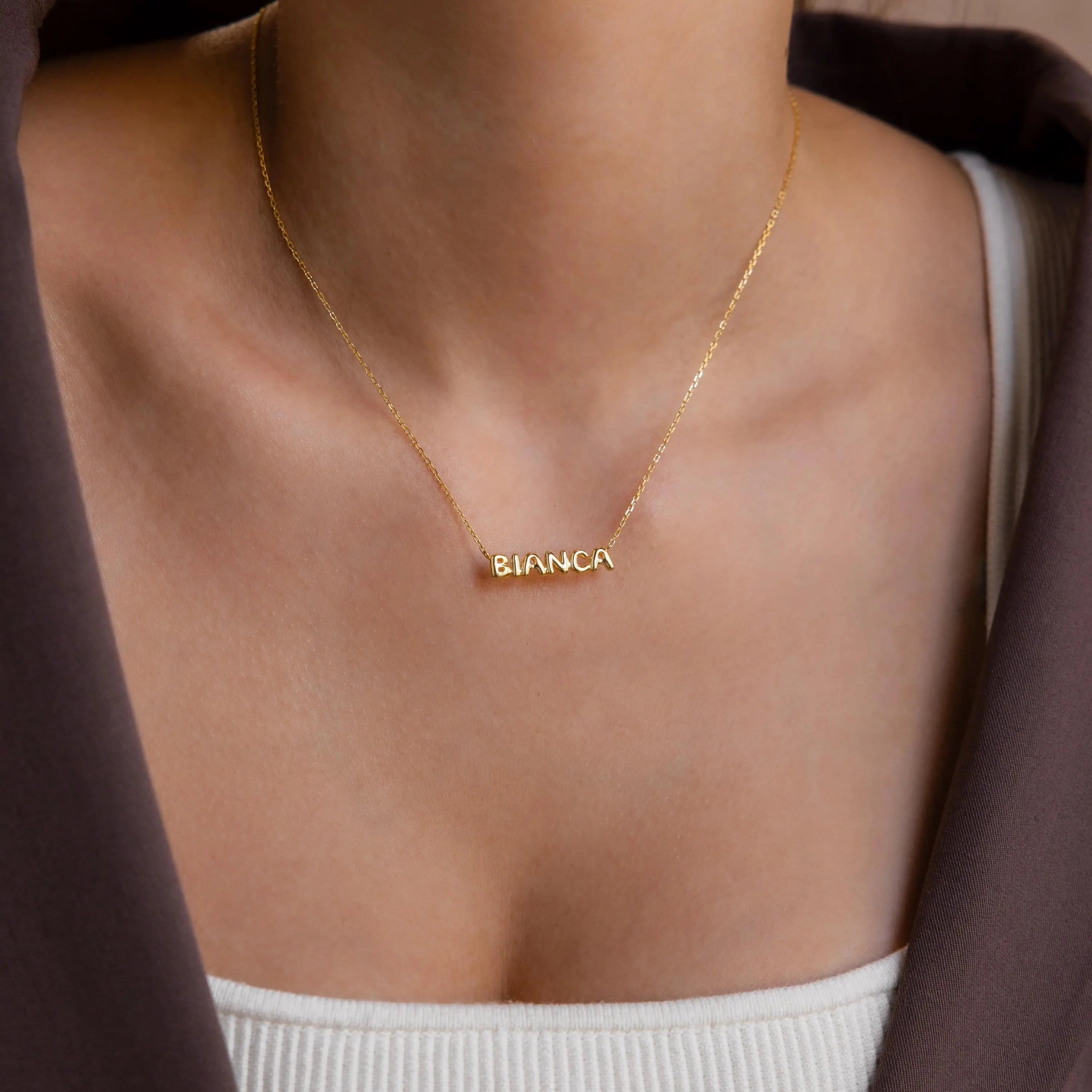 Tiny Bubble Name Necklace - Image 10