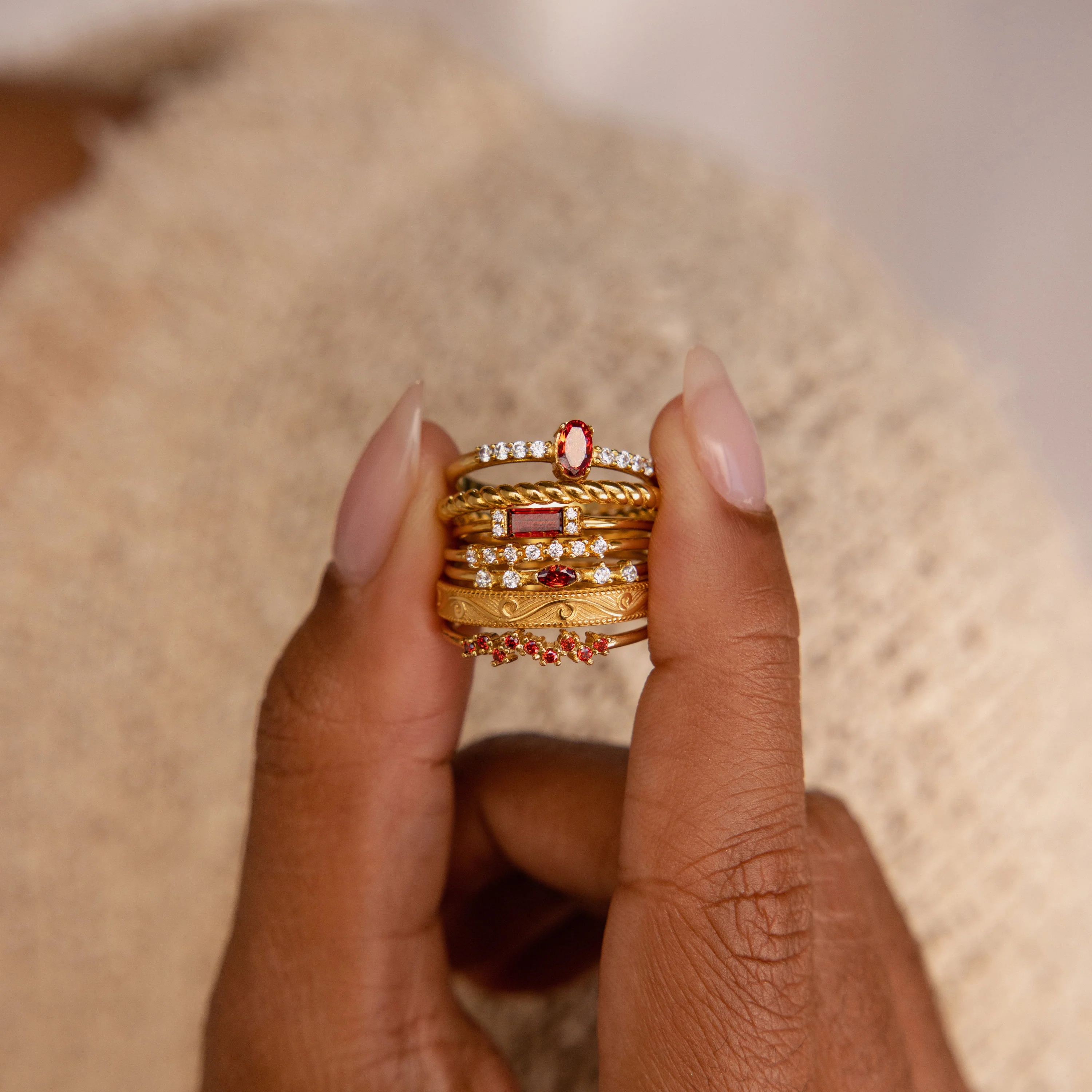 Tiny Cluster Birthstone Ring - Image 3
