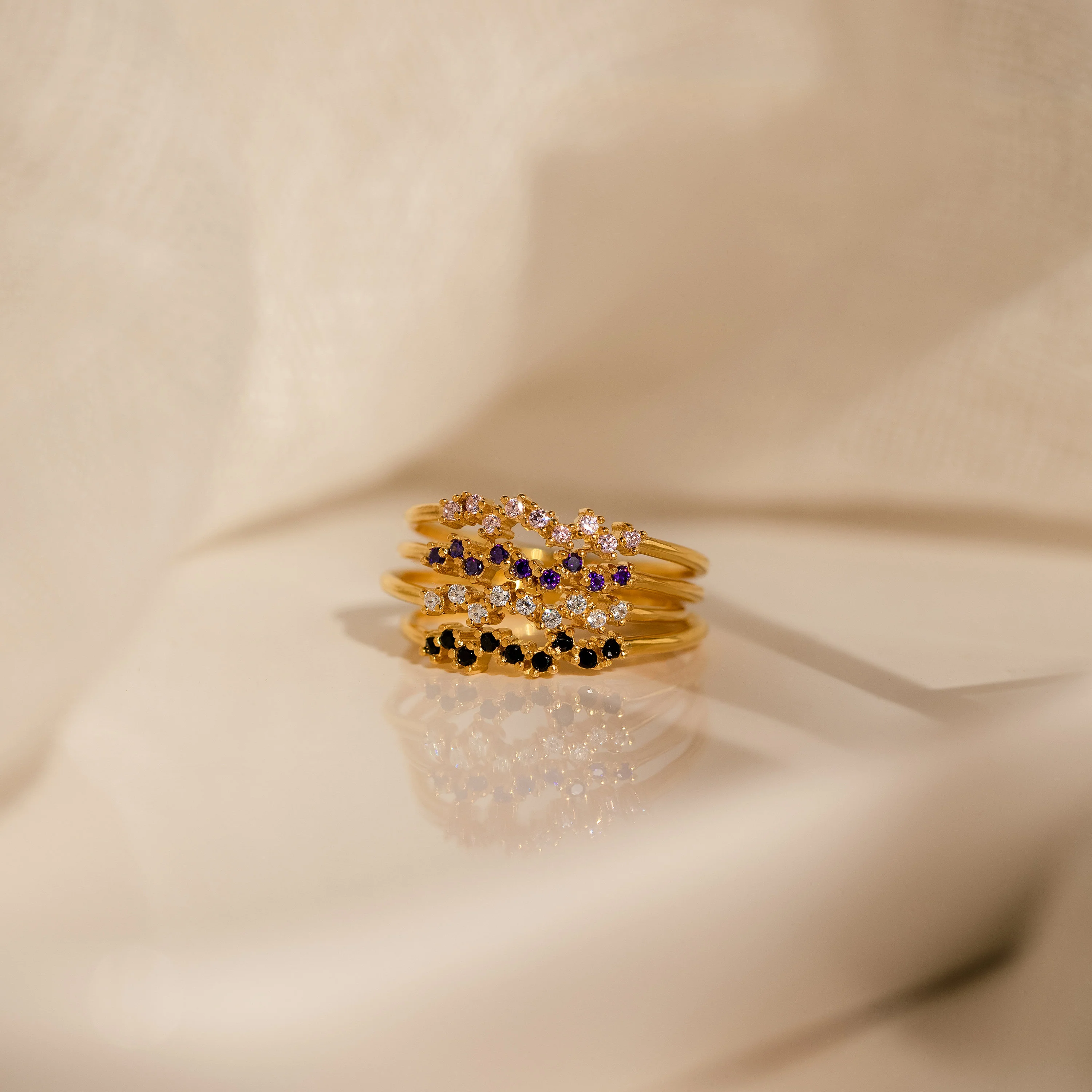 Tiny Cluster Birthstone Ring - Image 4