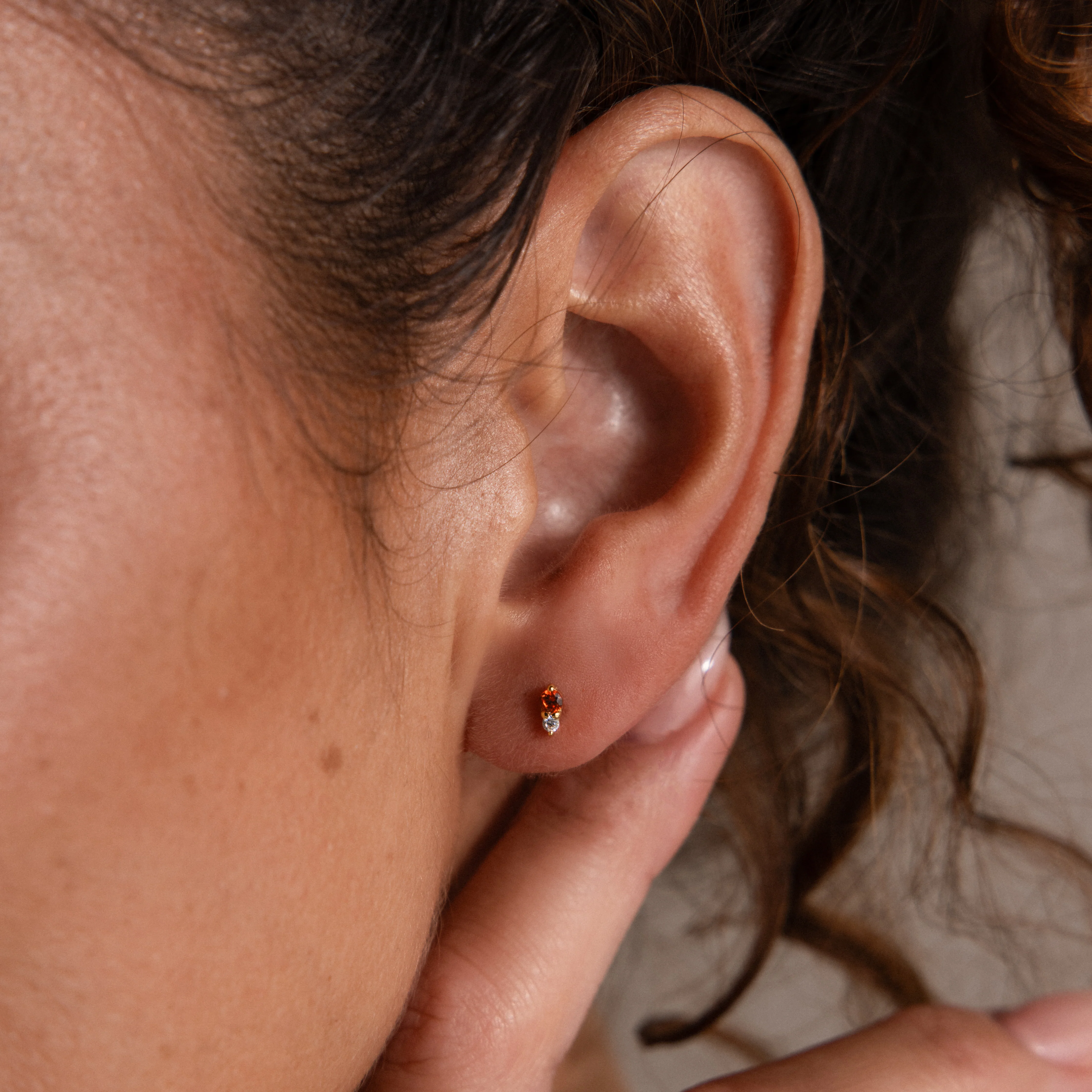 Tiny Duo Birthstone Flatback Studs - Image 4