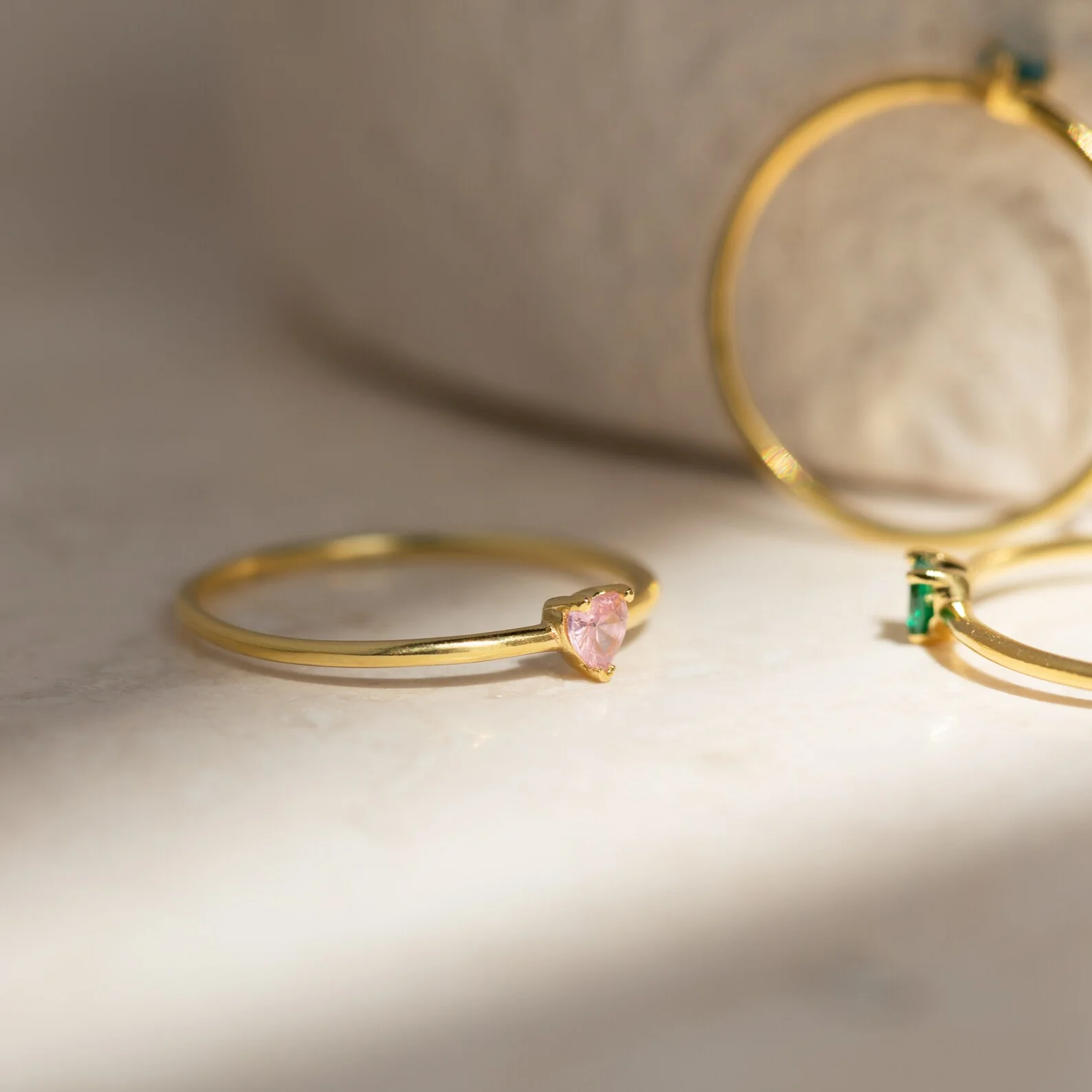 Tiny Heart Birthstone Ring - Image 5