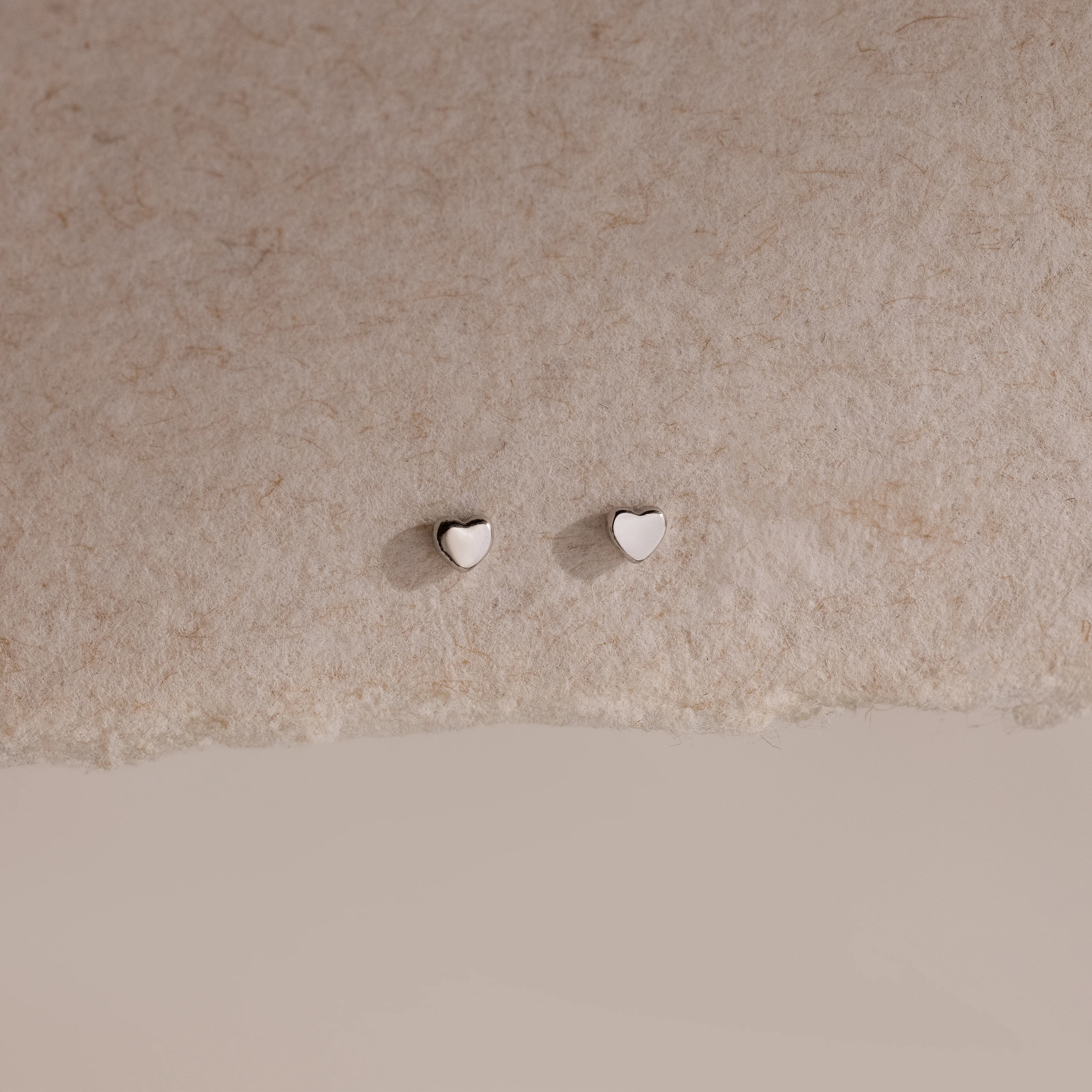 Tiny Heart Studs in Silver - Image 6