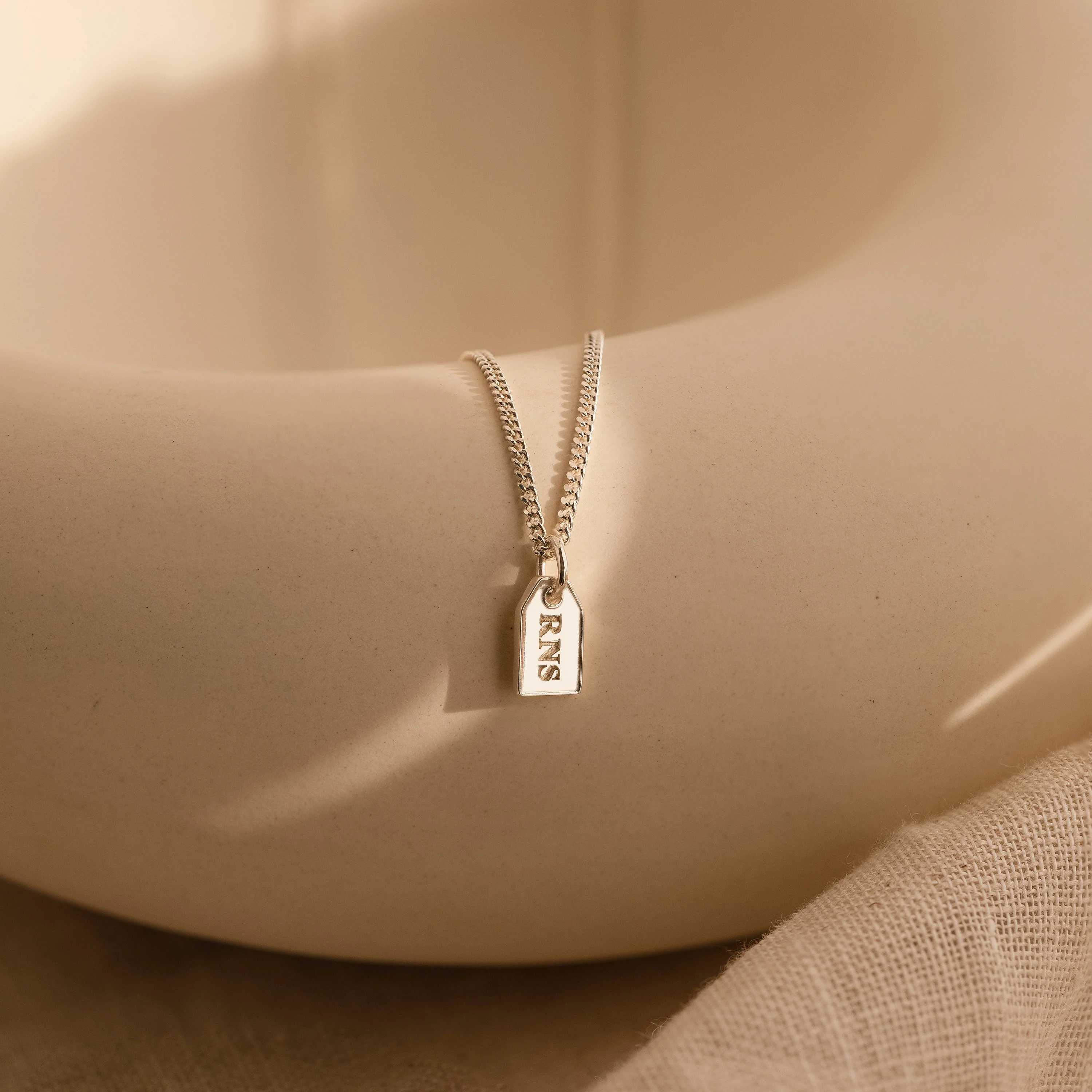 Tiny Initial Tag Necklace - Image 5