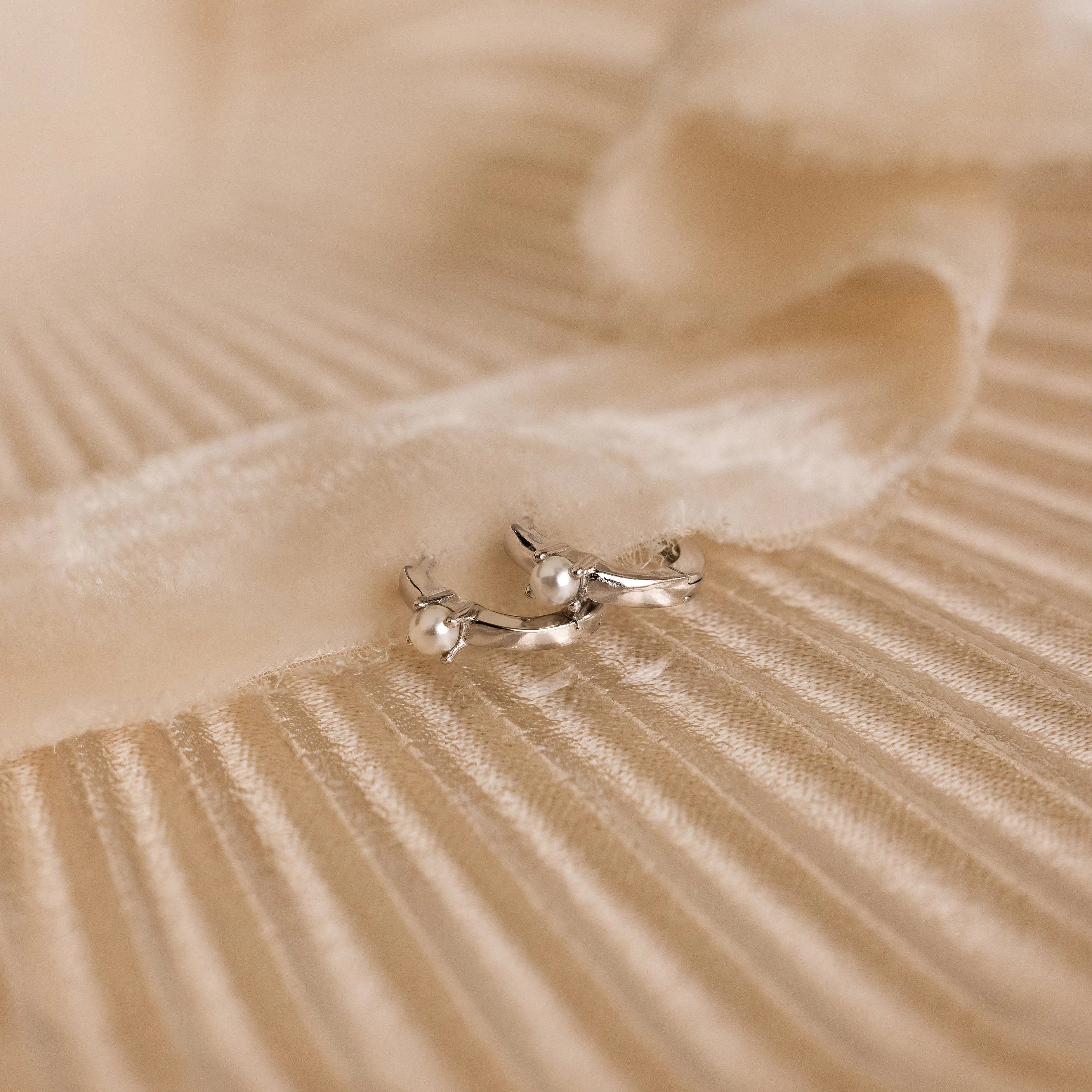 Tiny Pearl Huggies - Image 5
