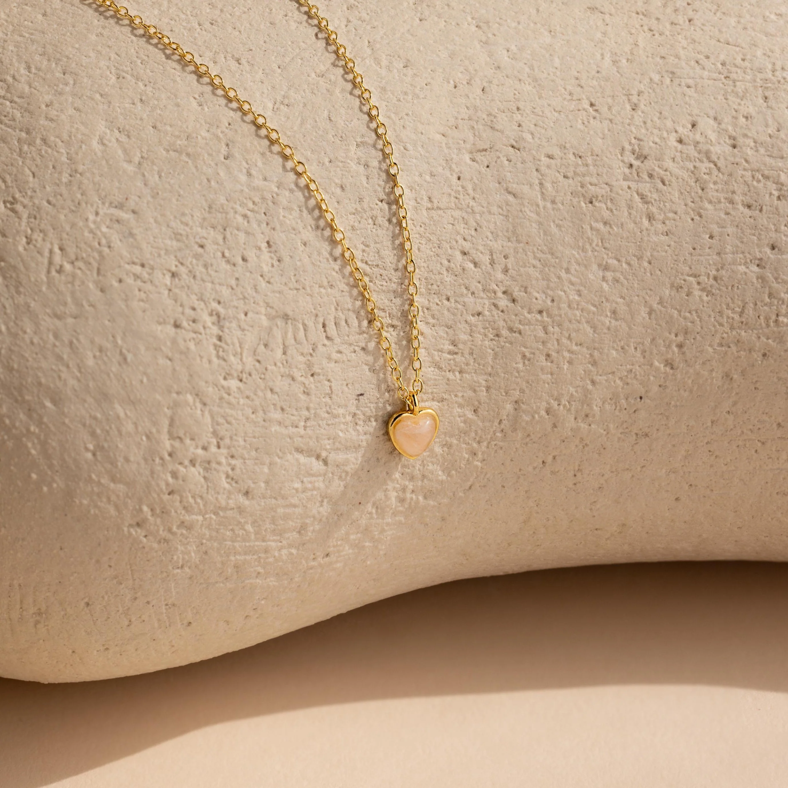 Tiny Rose Quartz Heart Necklace - Image 3