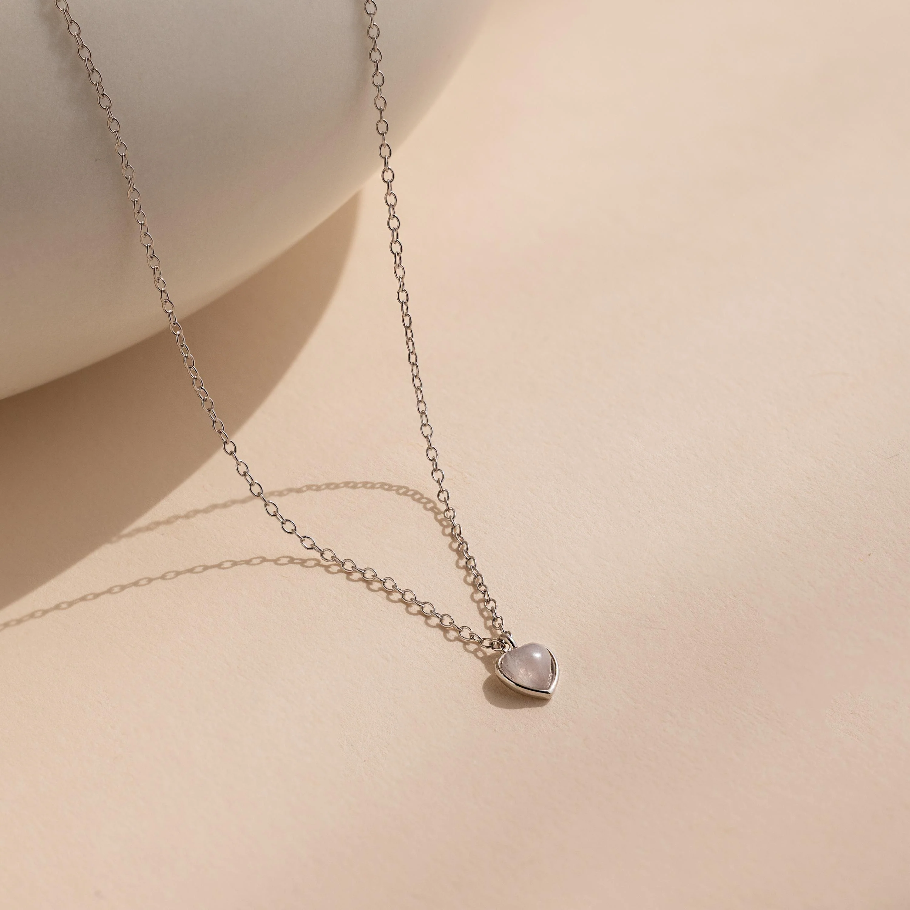 Tiny Rose Quartz Heart Necklace - Image 5