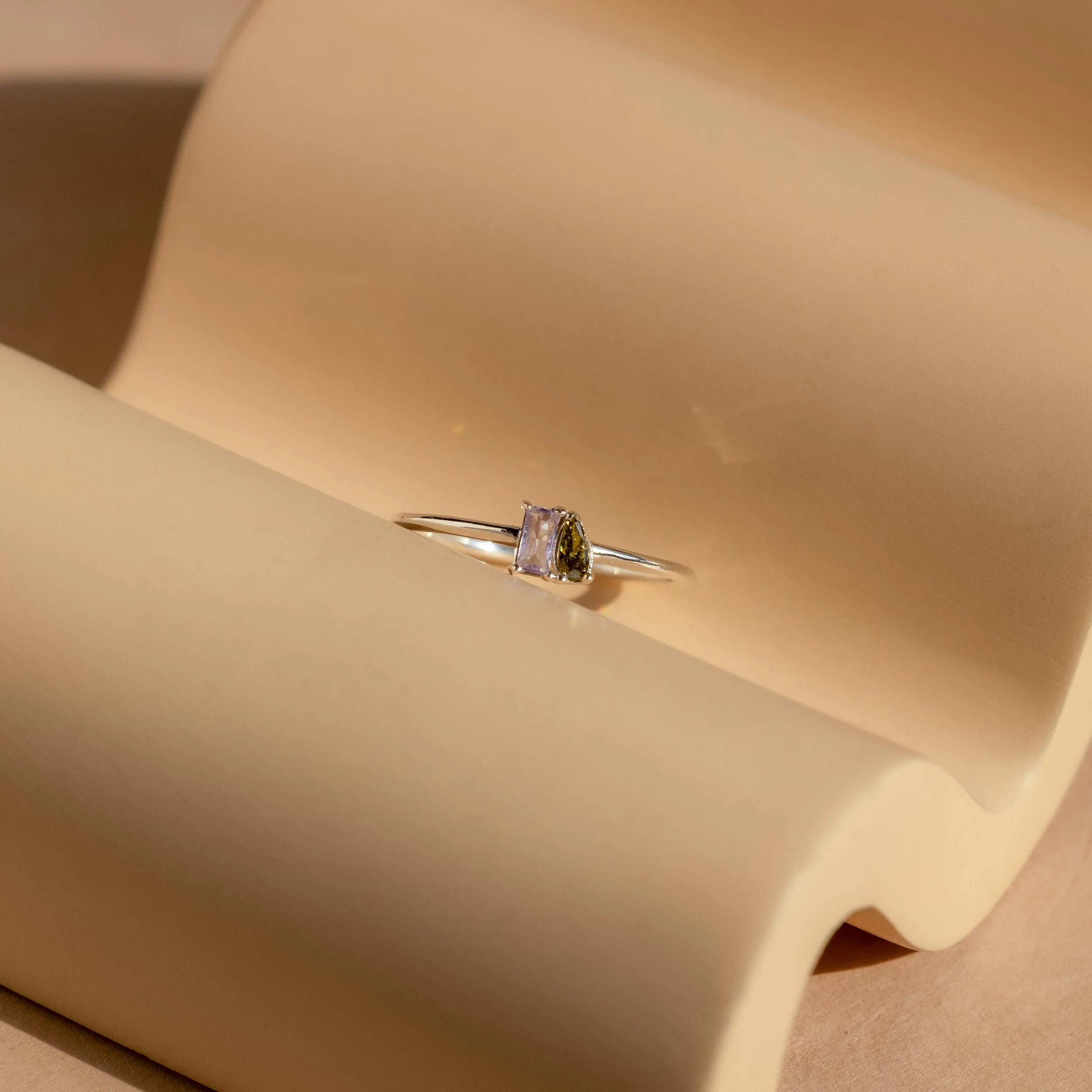 Tiny Toi et Moi Birthstone Ring - Image 5