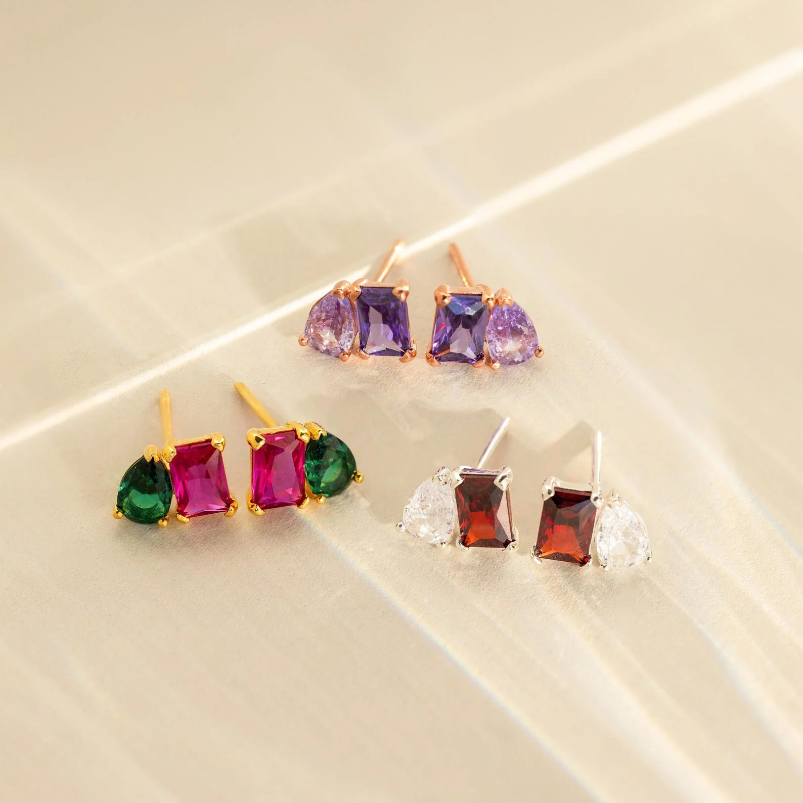 Toi et Moi Birthstone Earrings - Image 3