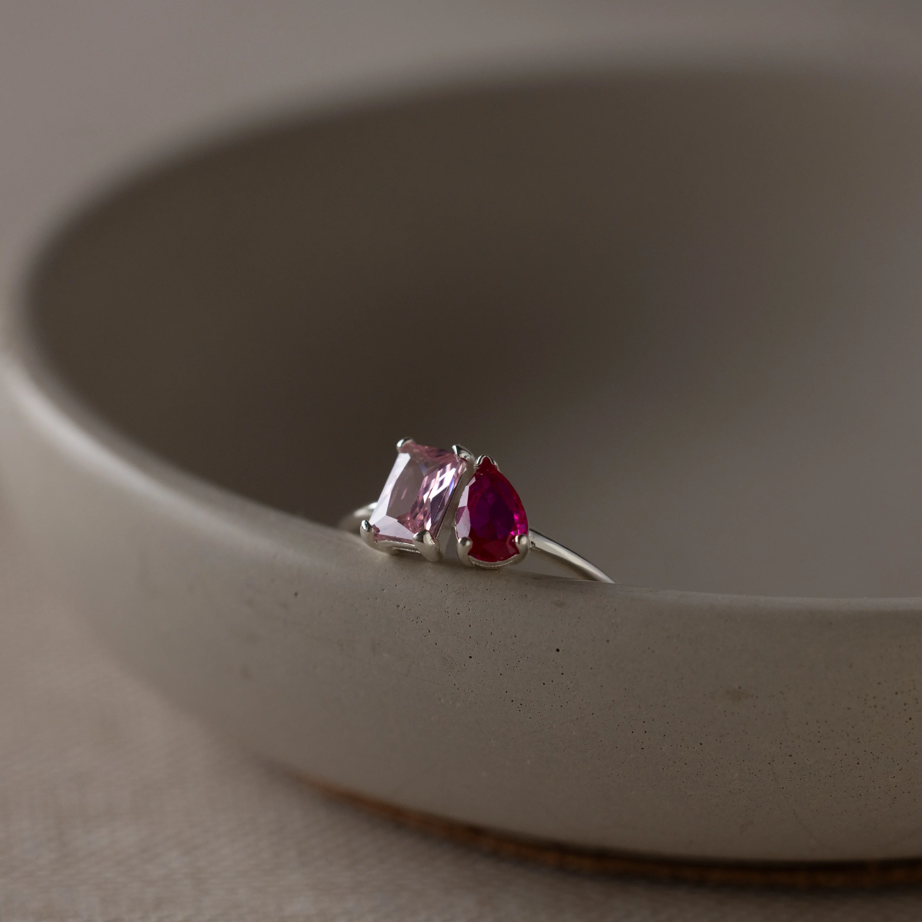 Toi et Moi Birthstone Ring in Silver - Image 6