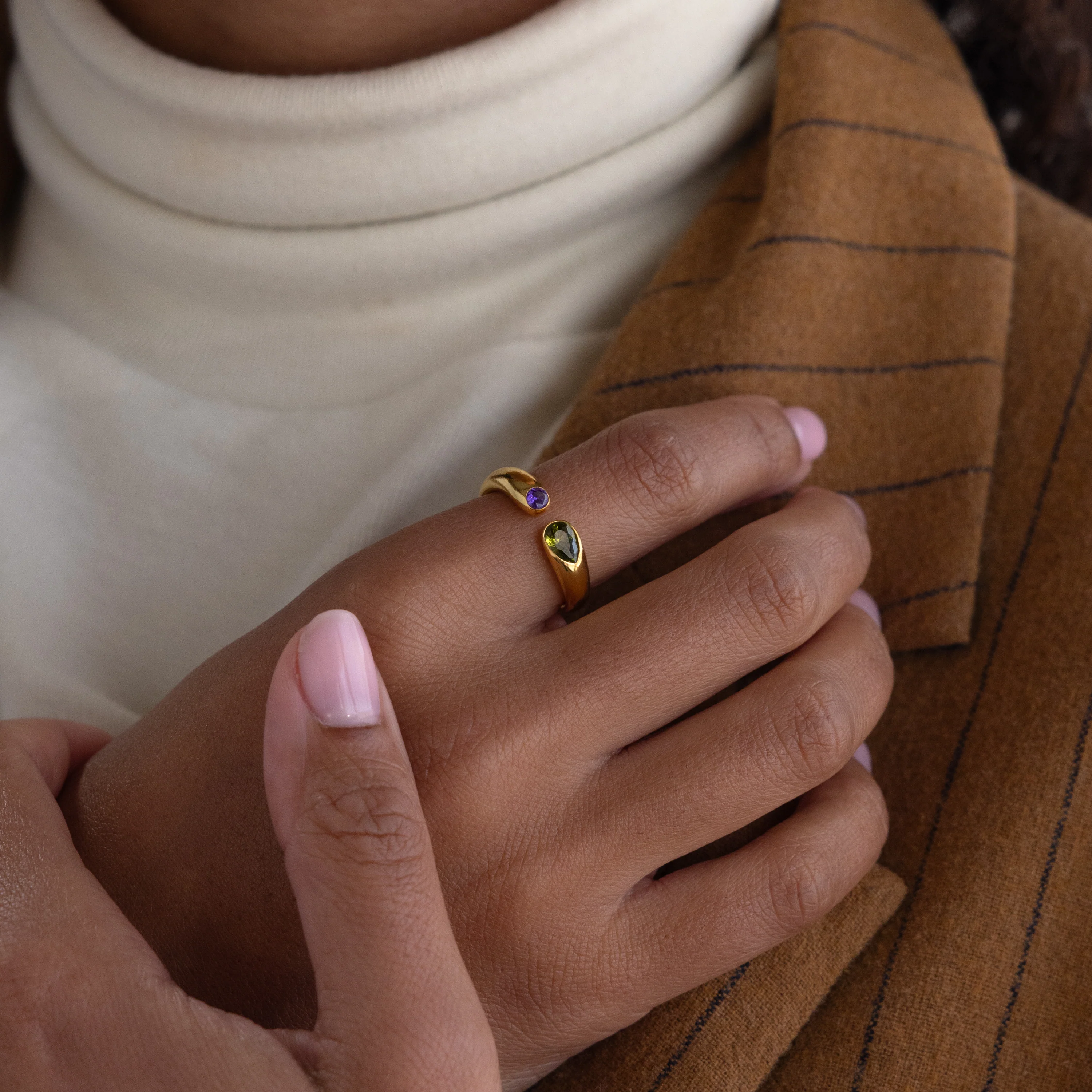 Toi et Moi Birthstone Signet Ring - Image 2