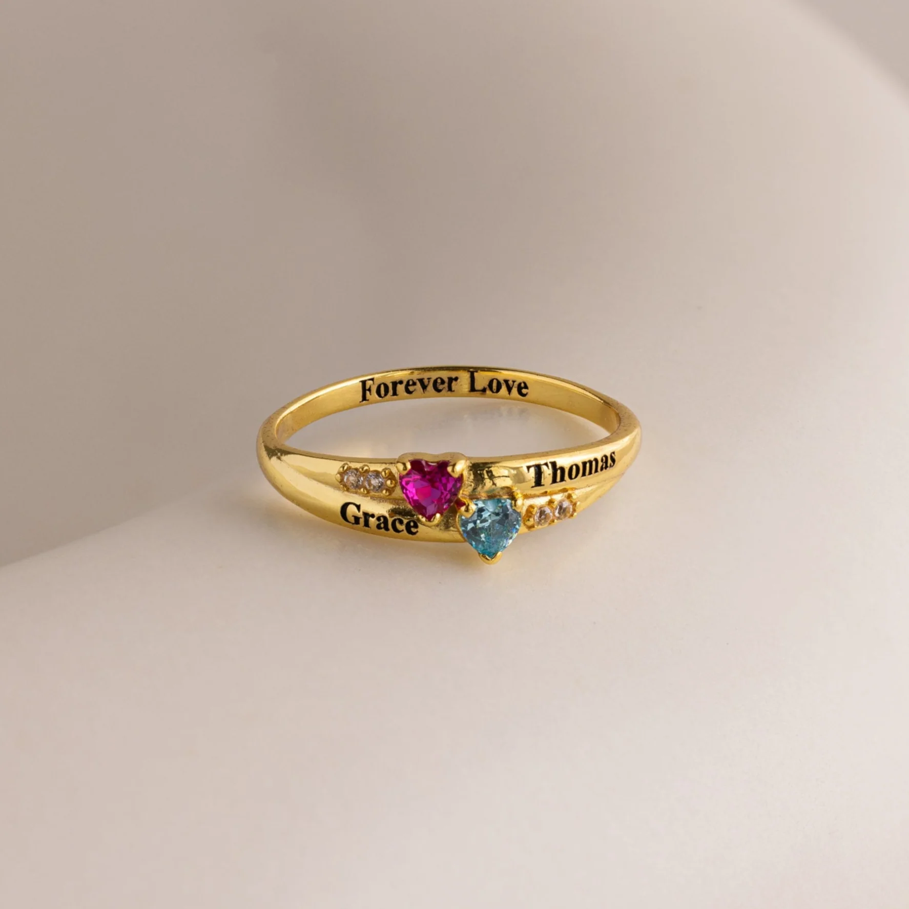 Toi et Moi Interlocking Name Ring