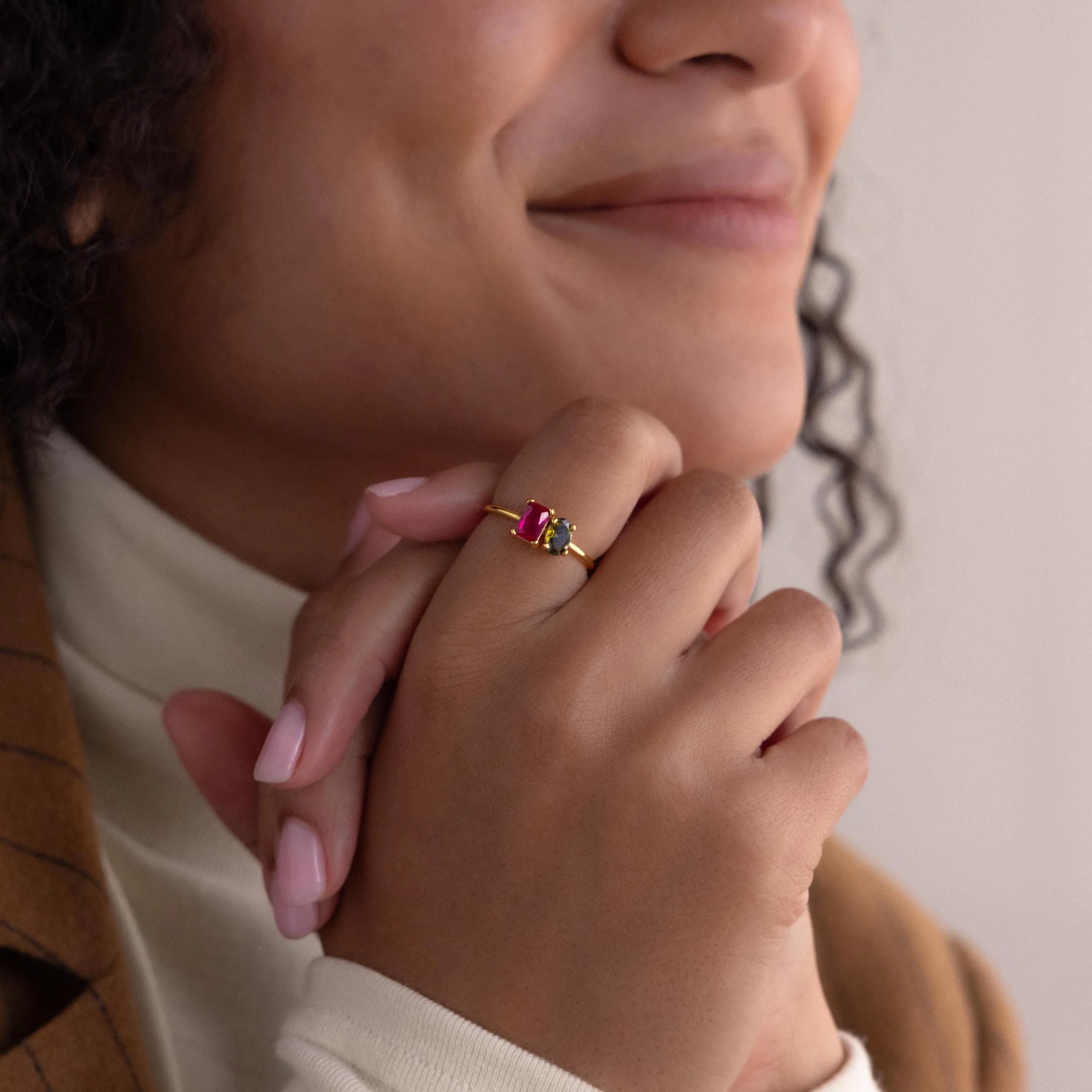 Toi et Moi Oval Birthstone Ring - Image 7