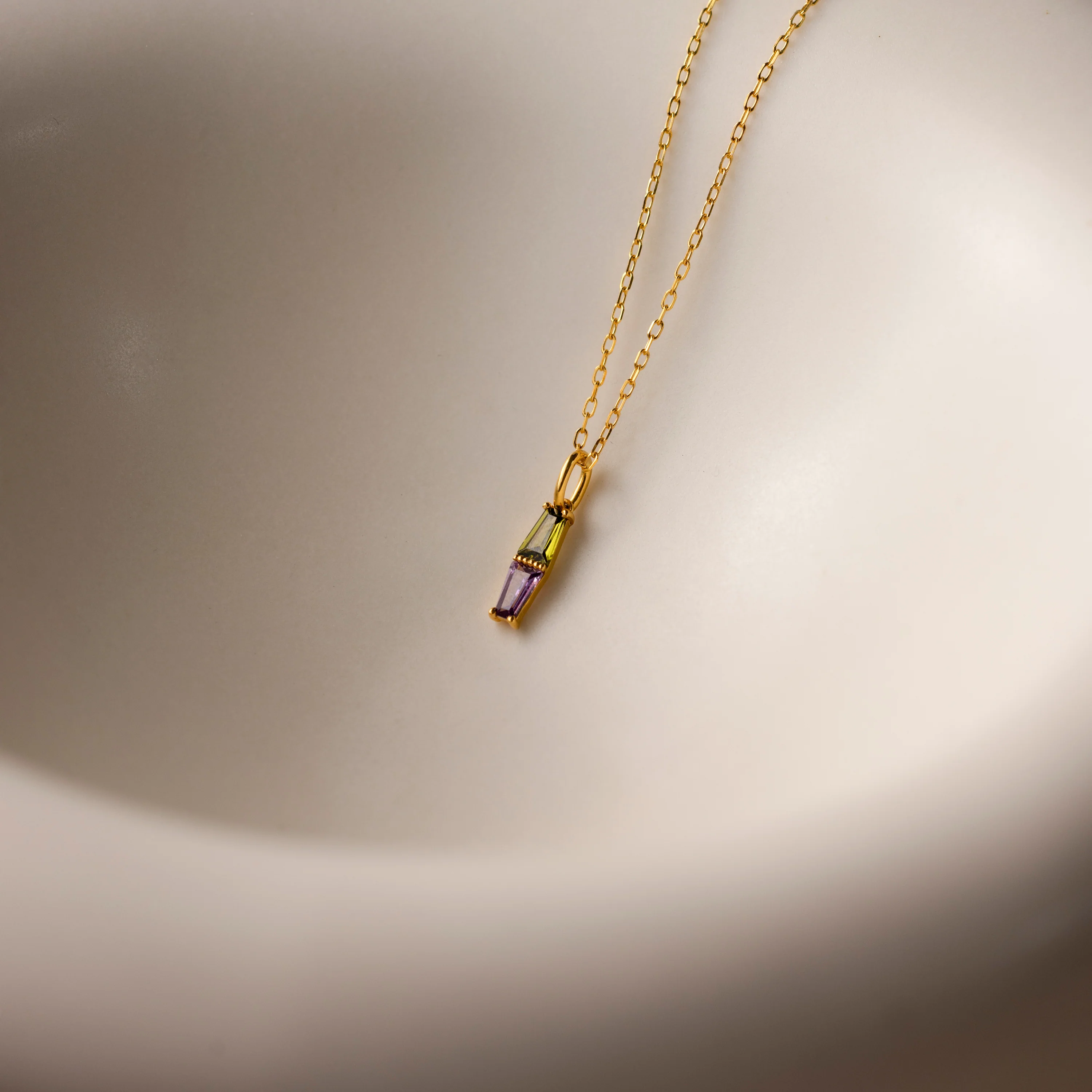 Toi et Moi Tapered Birthstone Necklace - Image 3