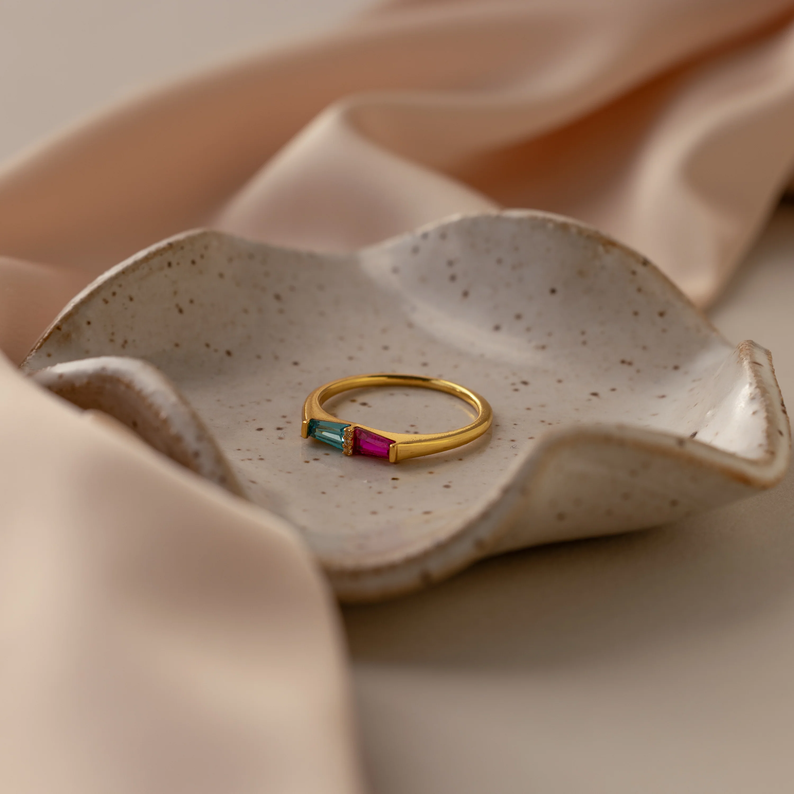Toi et Moi Tapered Birthstone Ring - Image 6