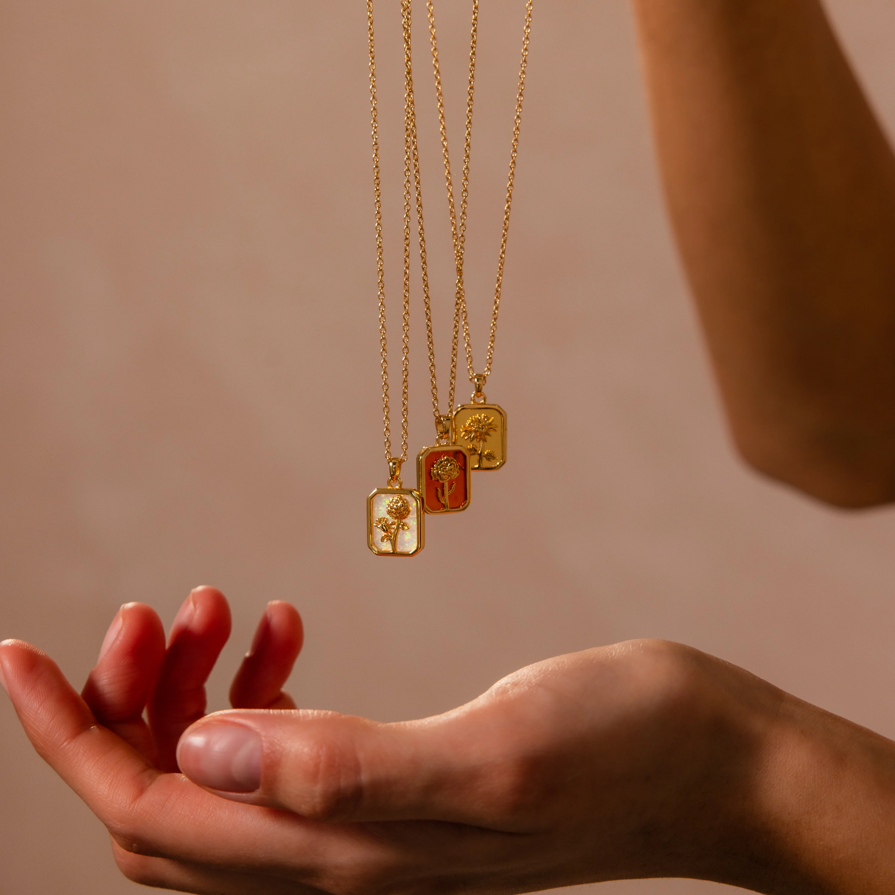 Topaz Birth Flower Charm Necklace - Image 5