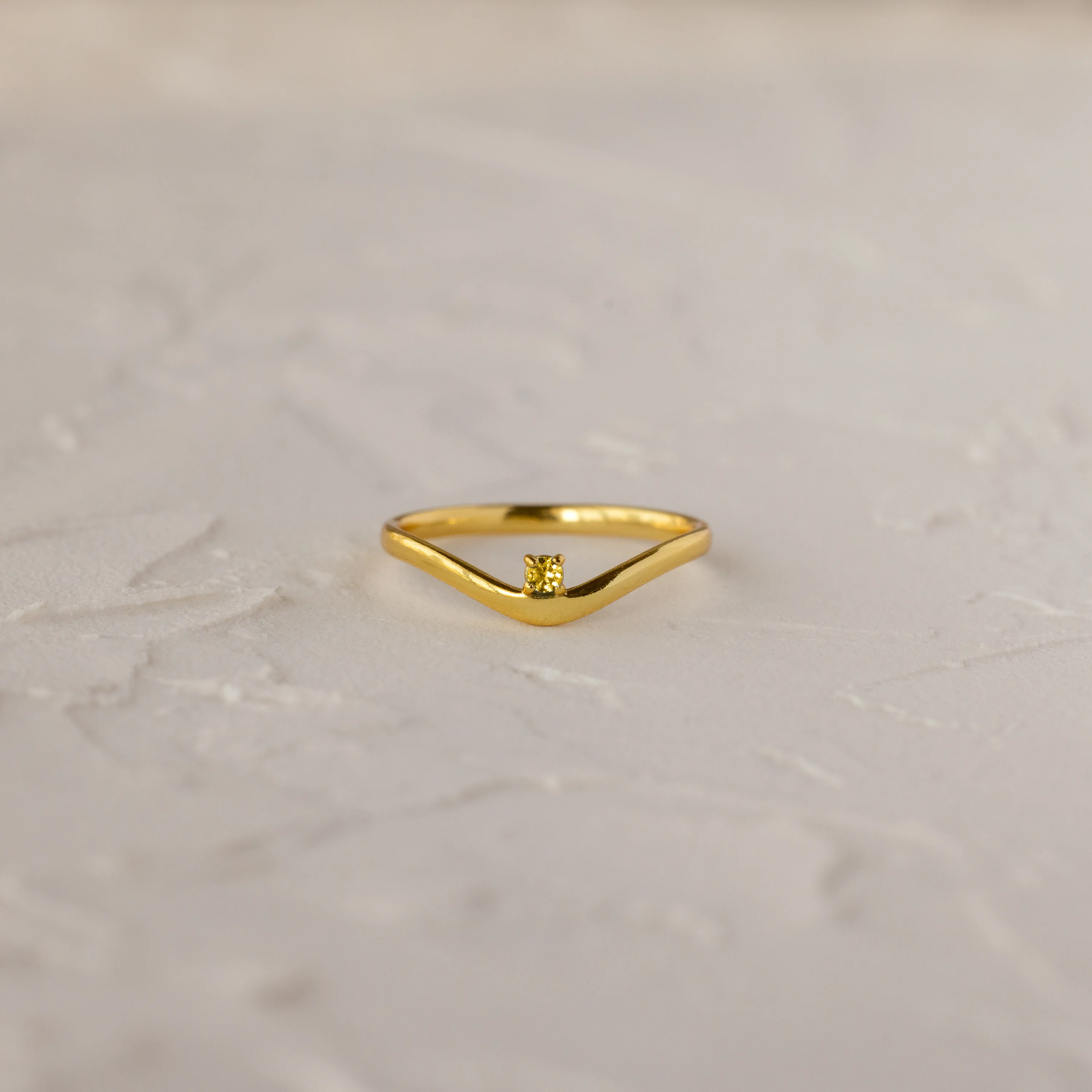 Birthstone Drop Curve Ring - Image 13