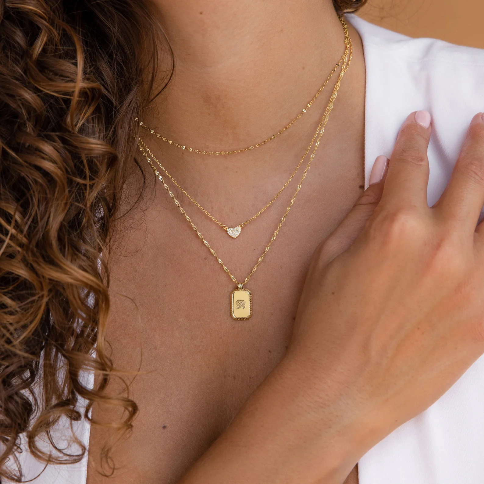 Traditional Ribbed Initial Necklace - Image 6