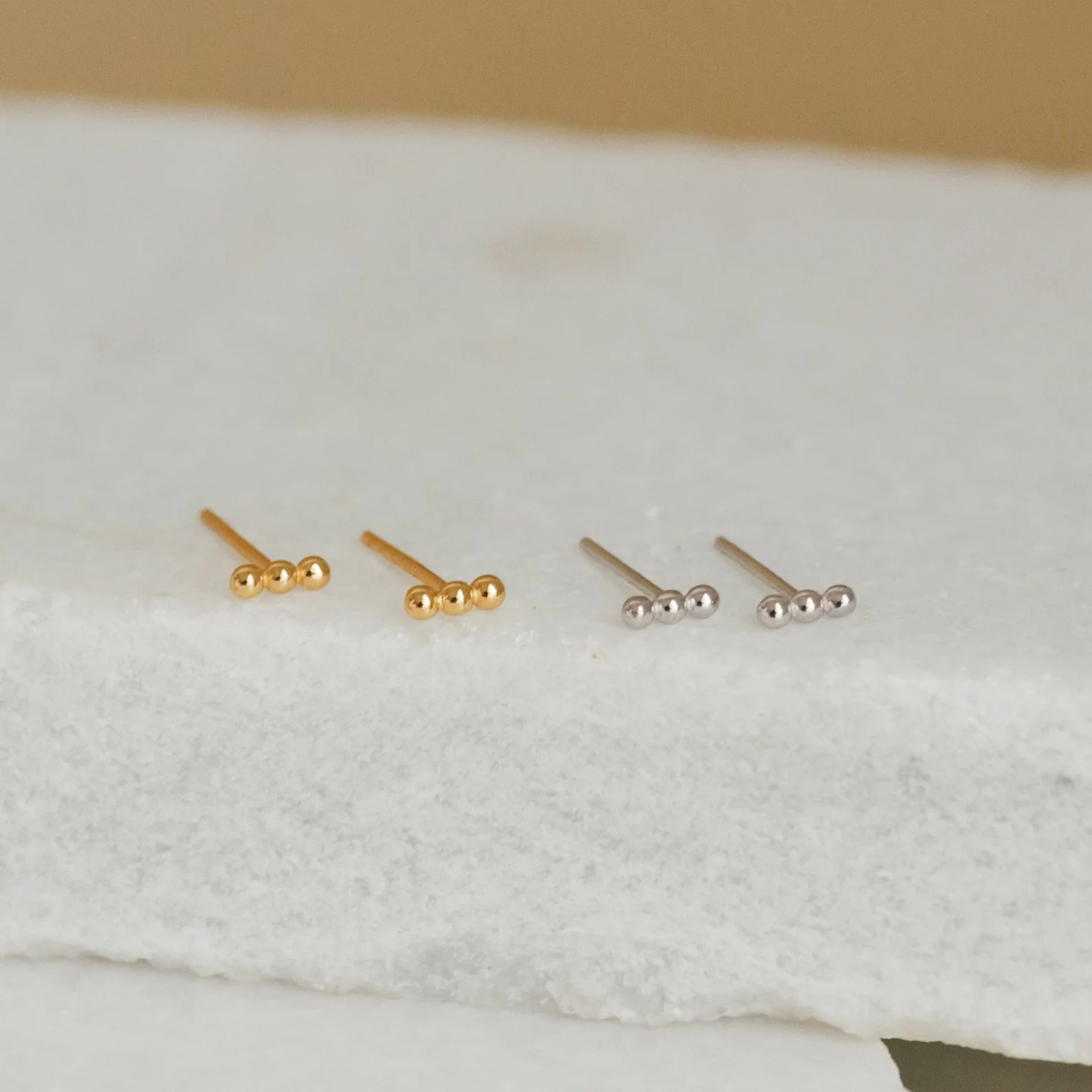 Trio Beaded Bar Studs - Image 4