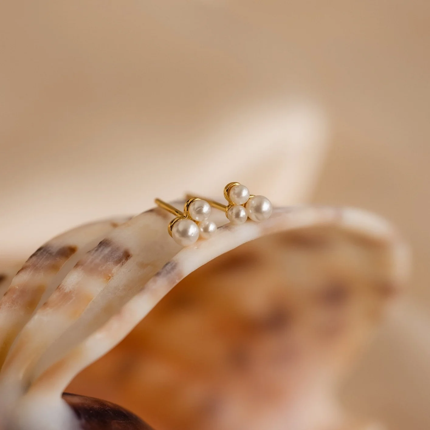 Trio Cluster Pearl Studs - Image 2