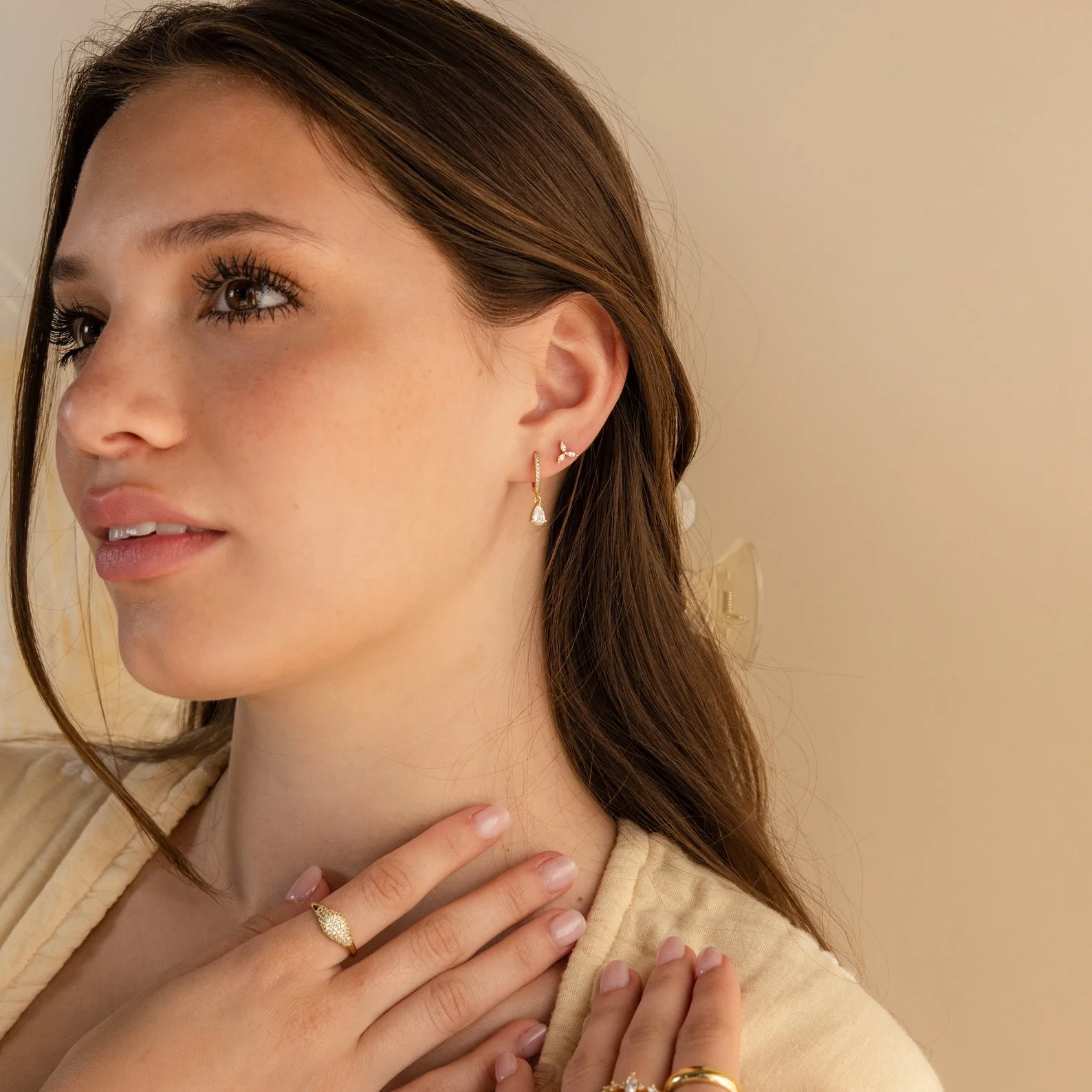 Trio Floral Marquise Studs - Image 5