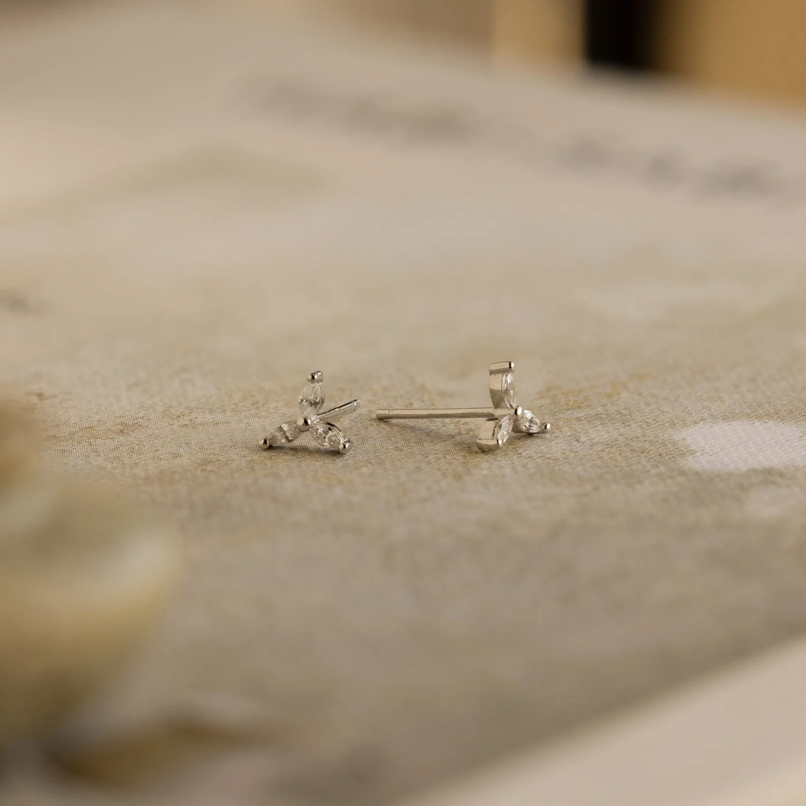 Trio Floral Marquise Studs - Image 6