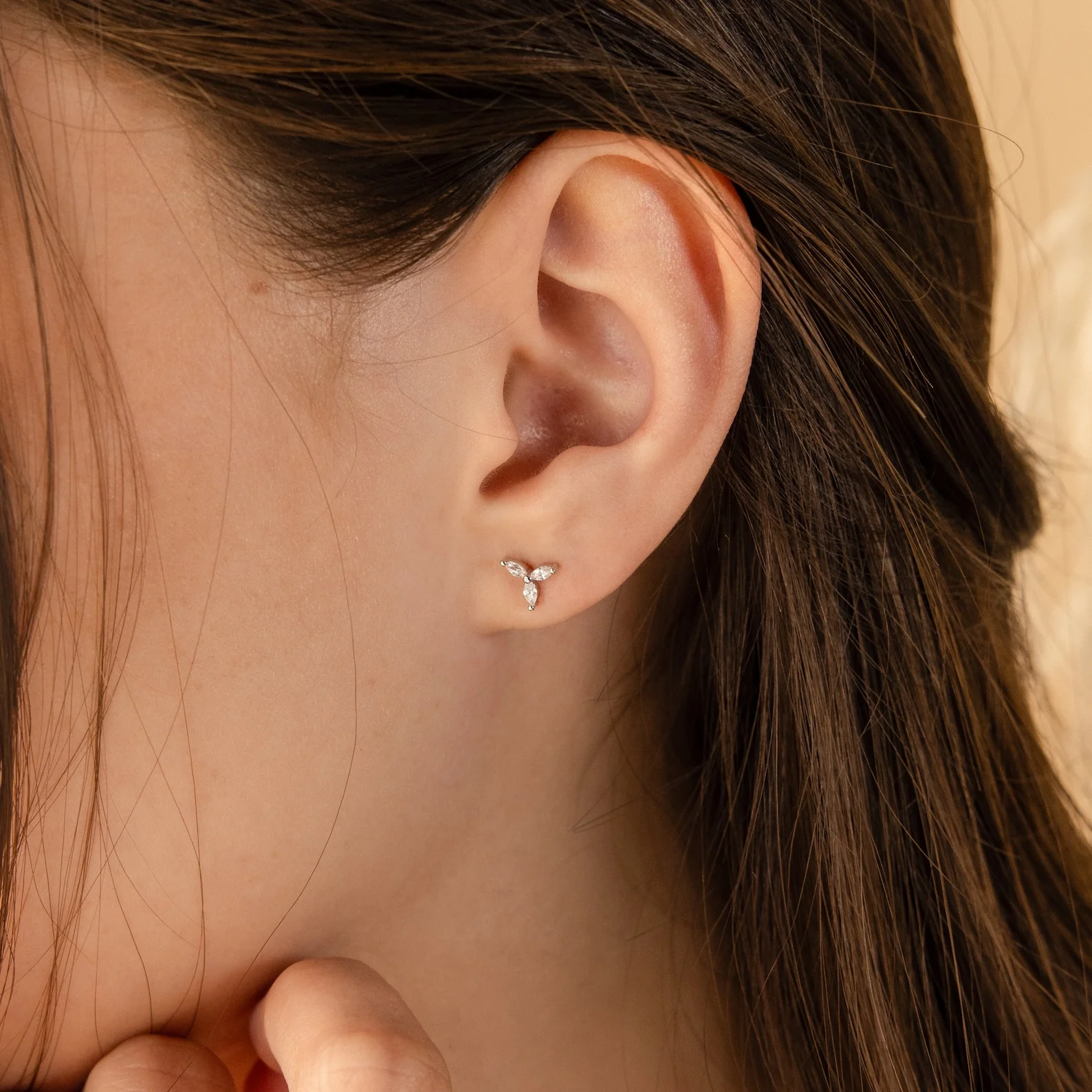 Trio Floral Marquise Studs - Image 7