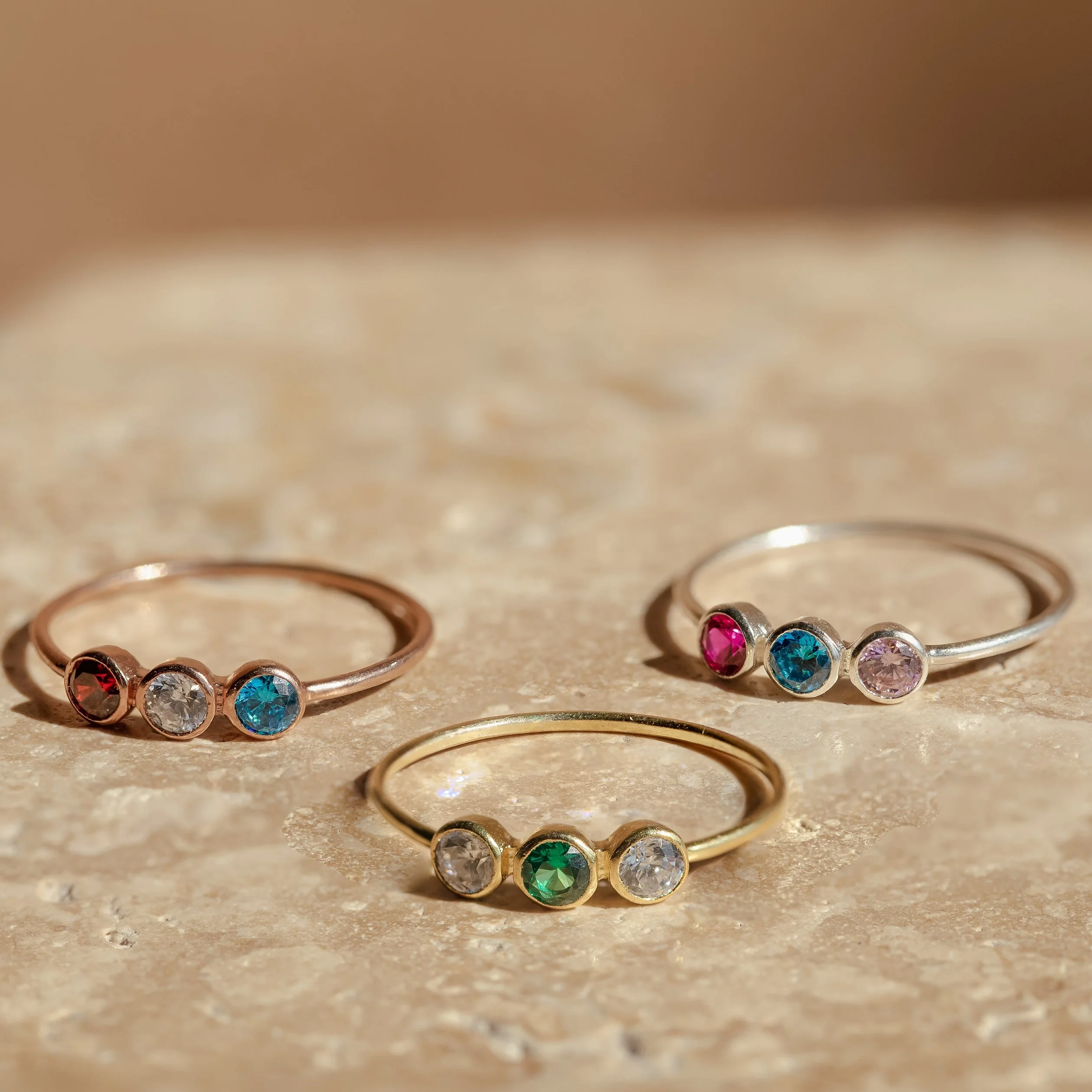 Triple Birthstone Ring - Image 3