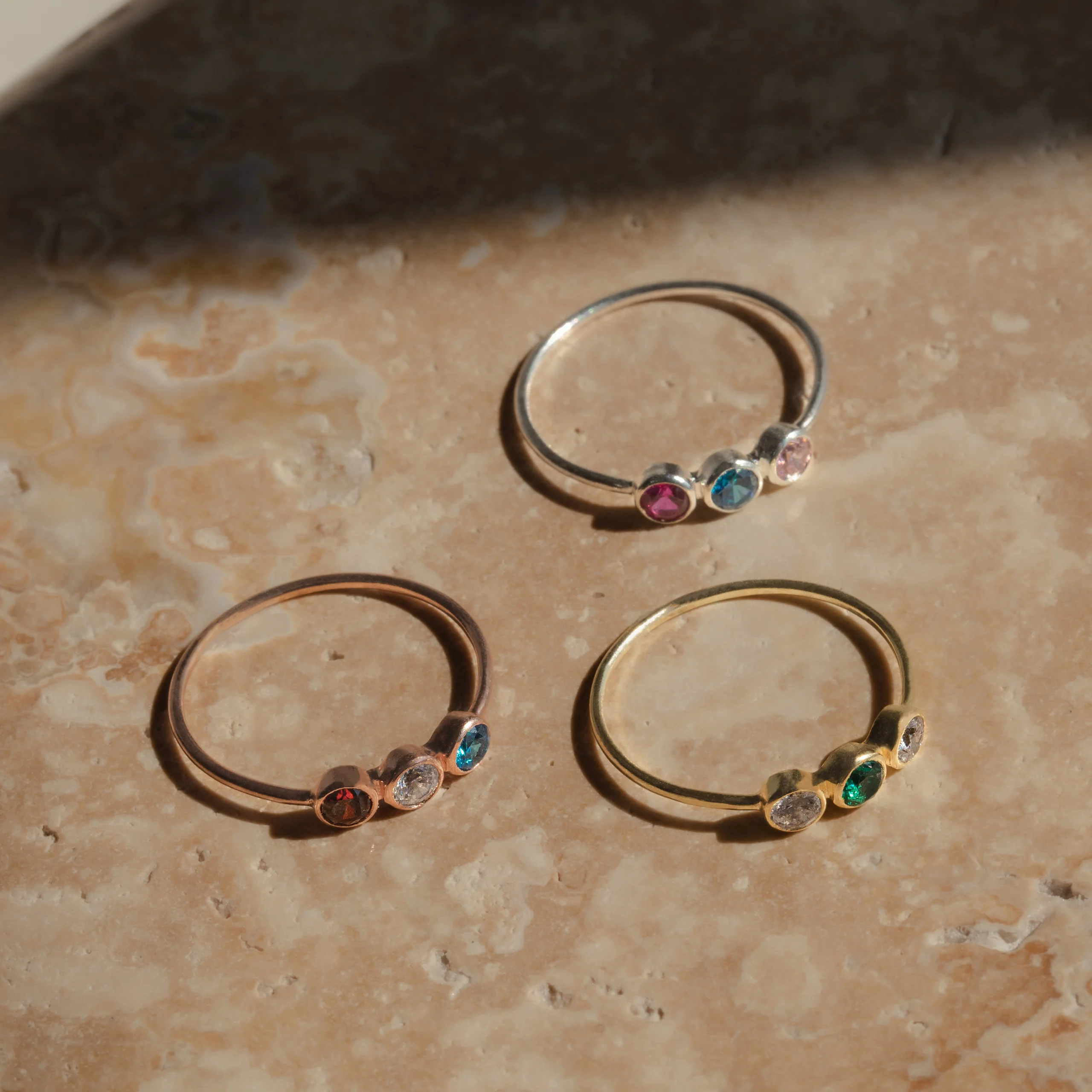 Triple Birthstone Ring - Image 5