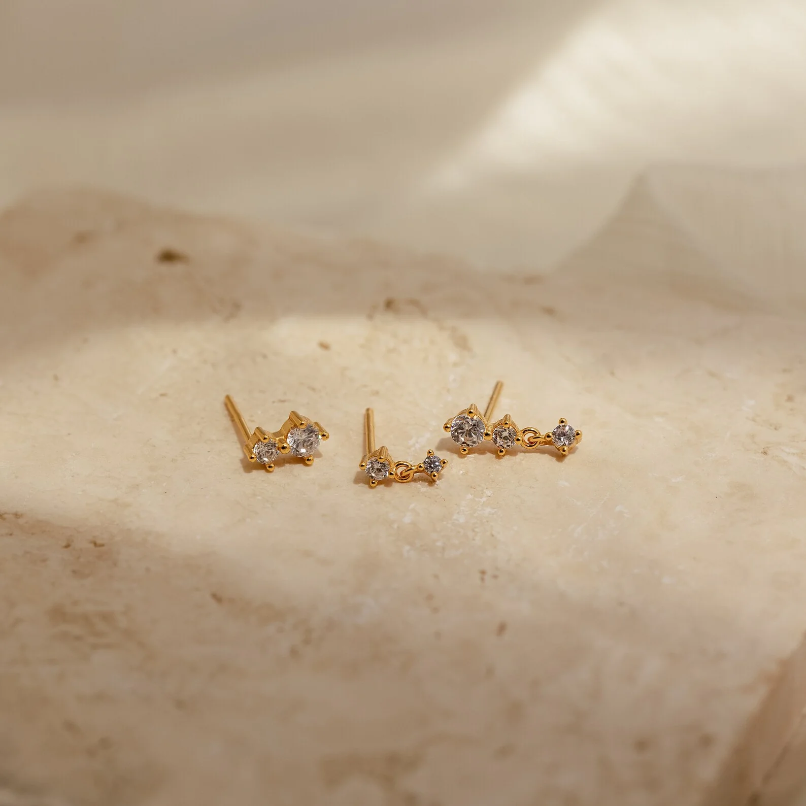 Triple Diamond Studs Set - Image 2