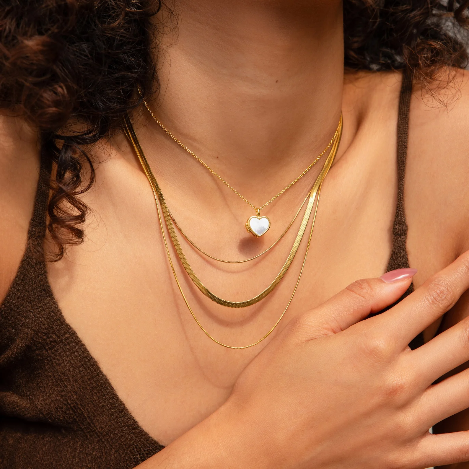 Triple Layered Chain Necklace - Image 8