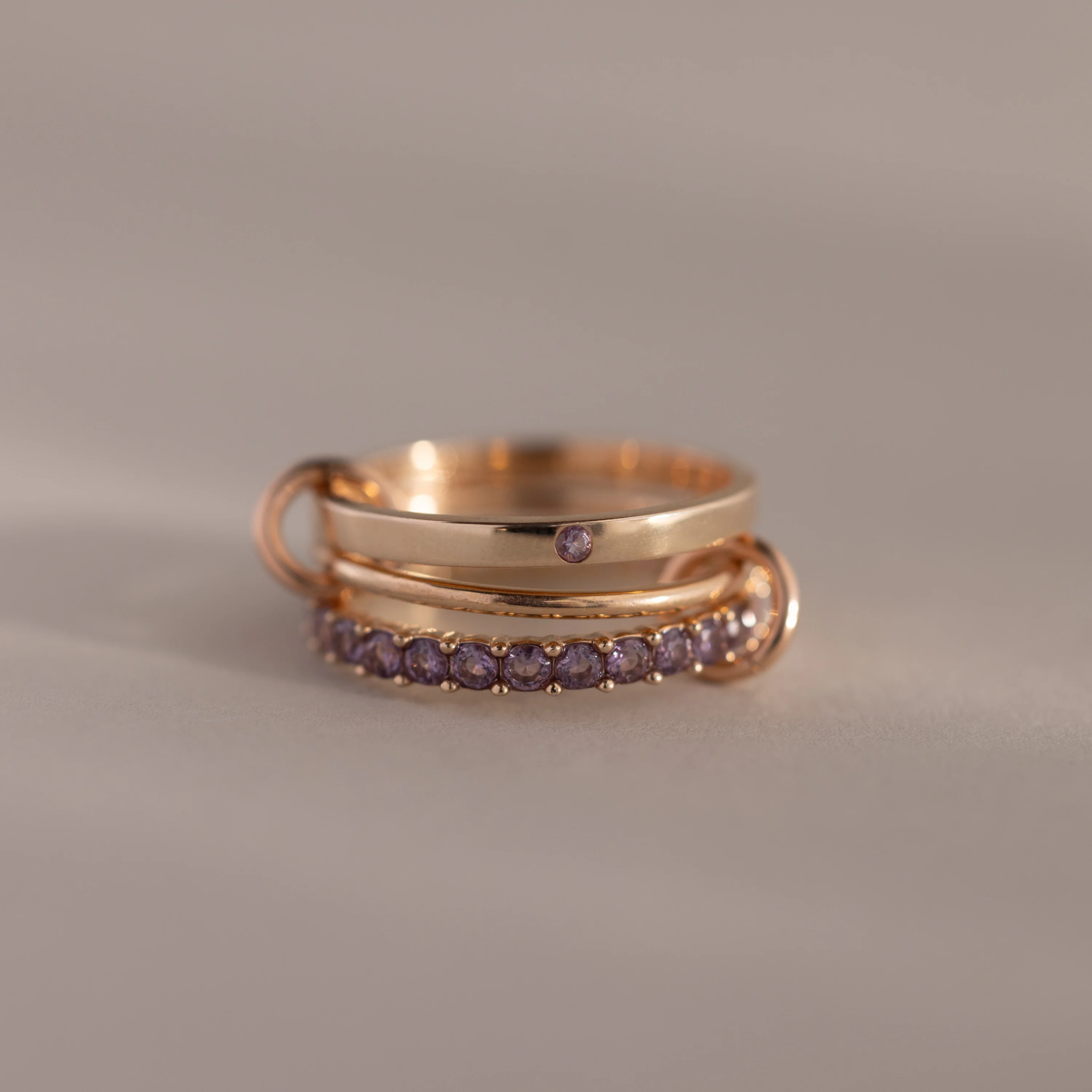 Triple Linked Alexandrite Ring Set - Image 5