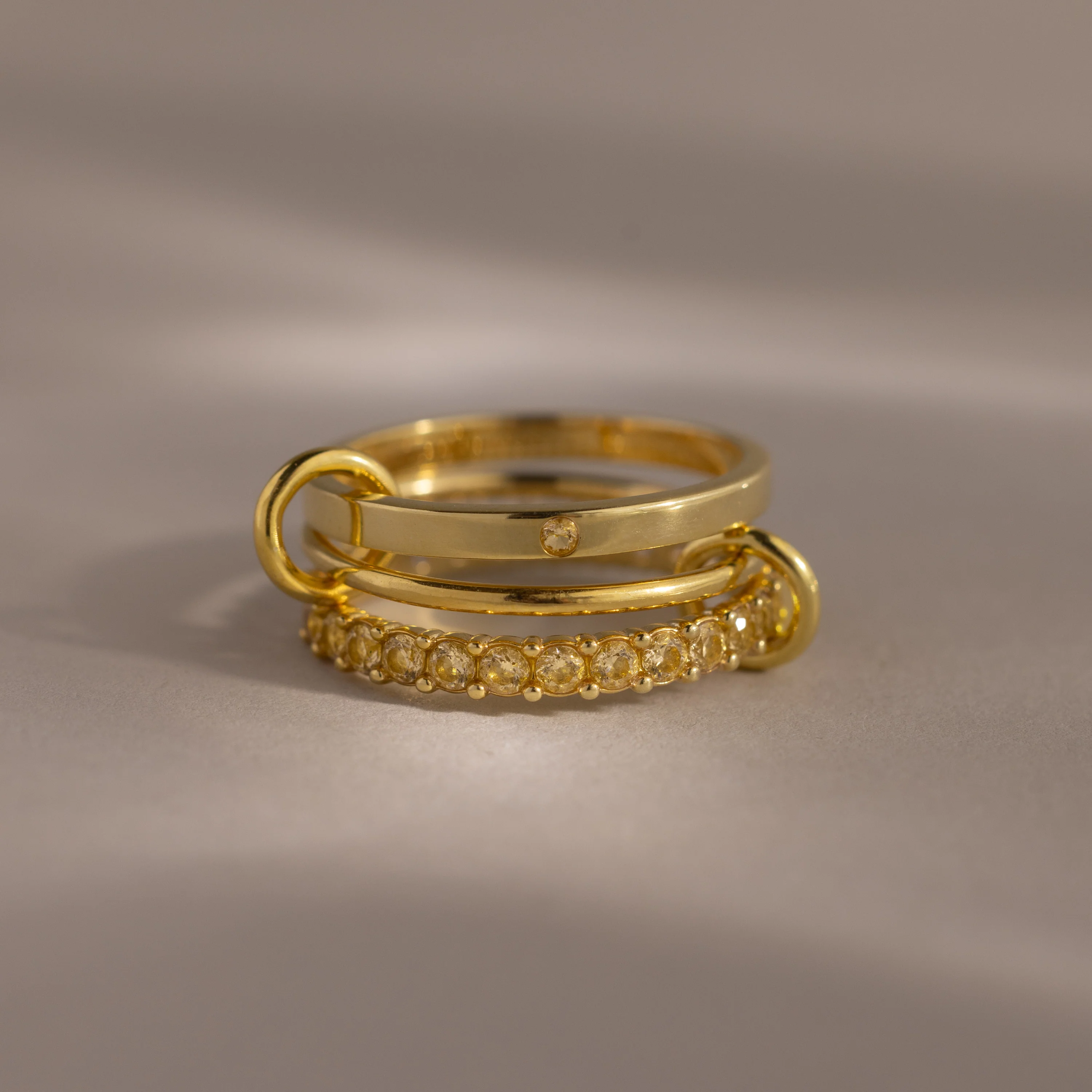 Triple Linked Birthstone Ring Set - Image 15