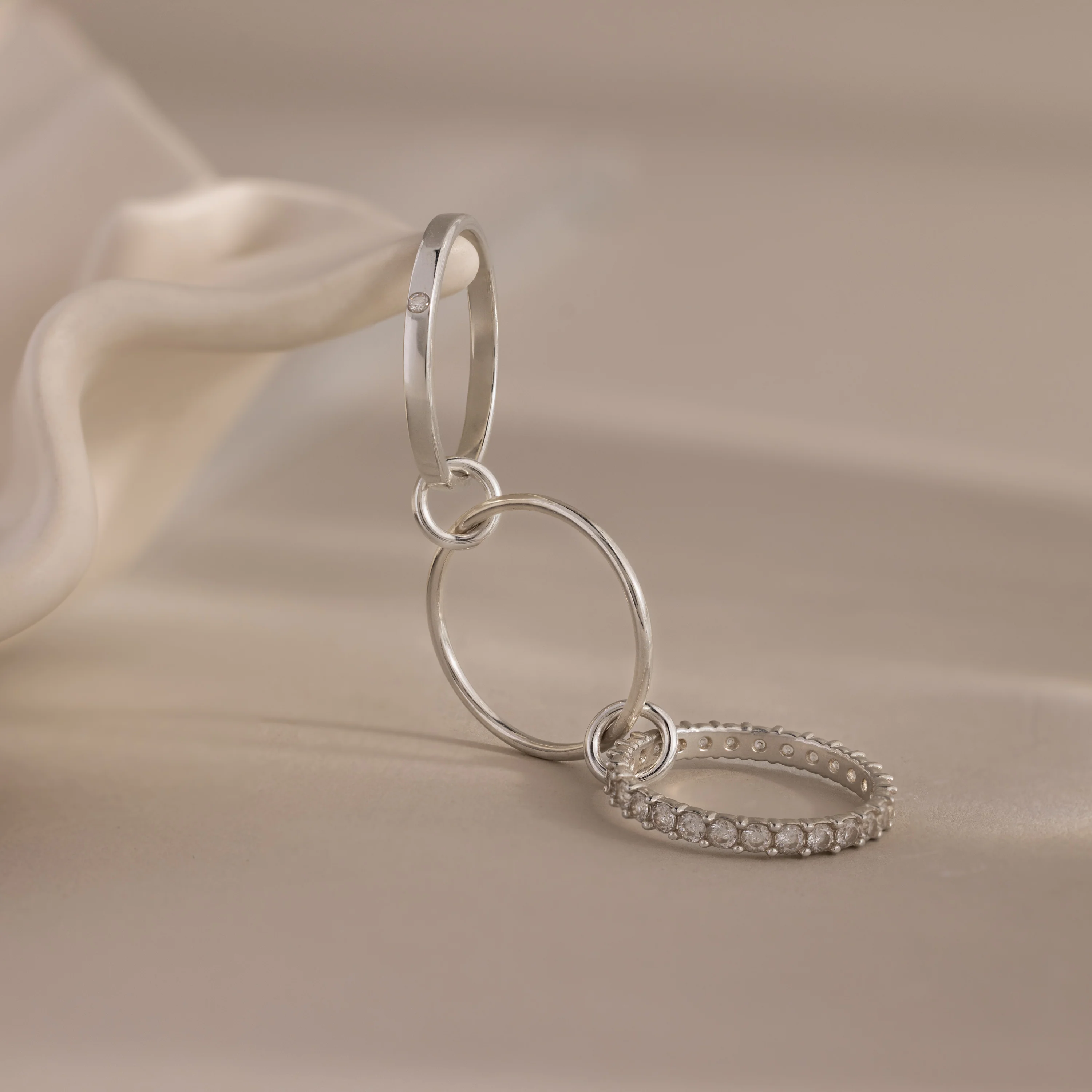 Triple Linked Birthstone Ring Set - Image 8
