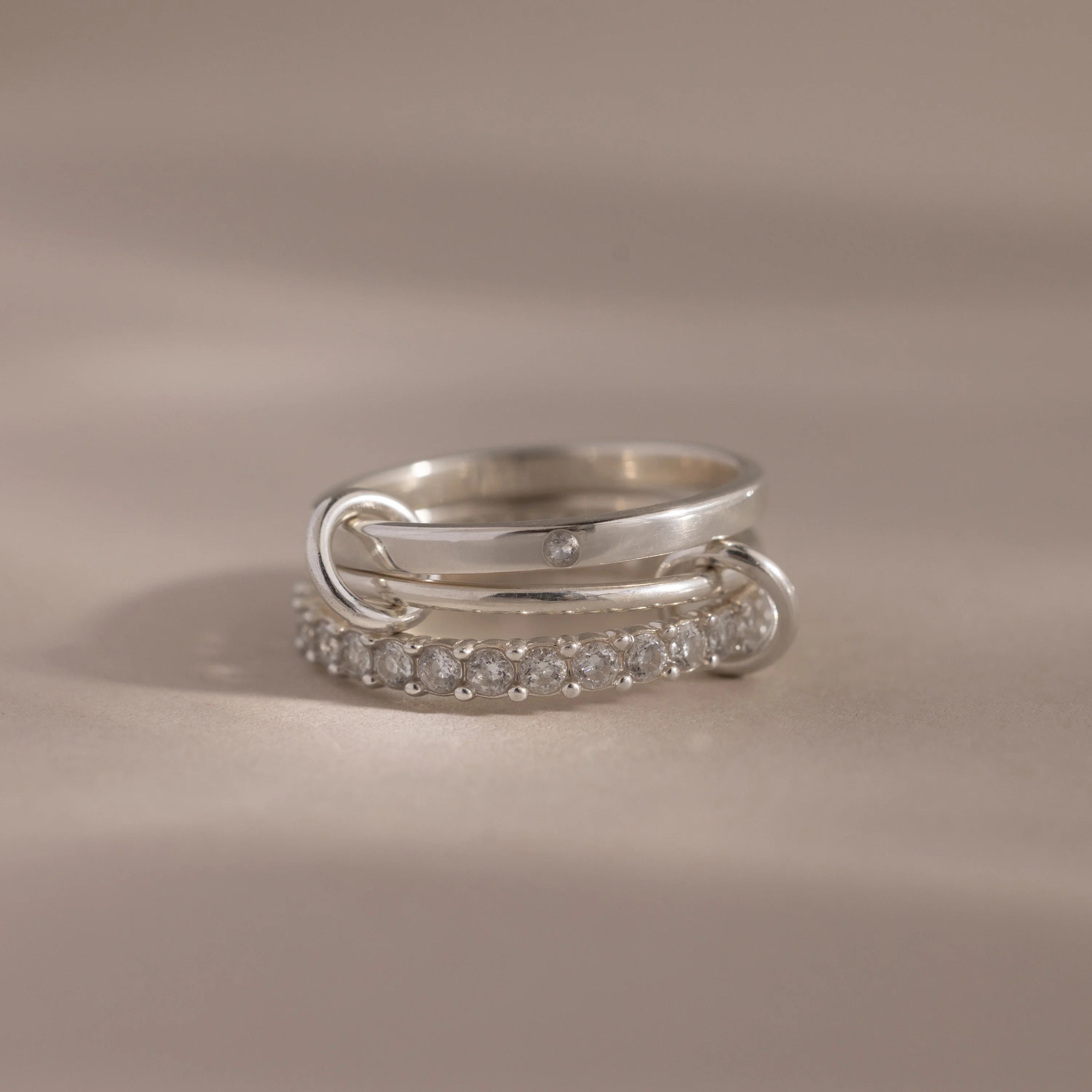 Triple Linked Emerald Ring Set - Image 3