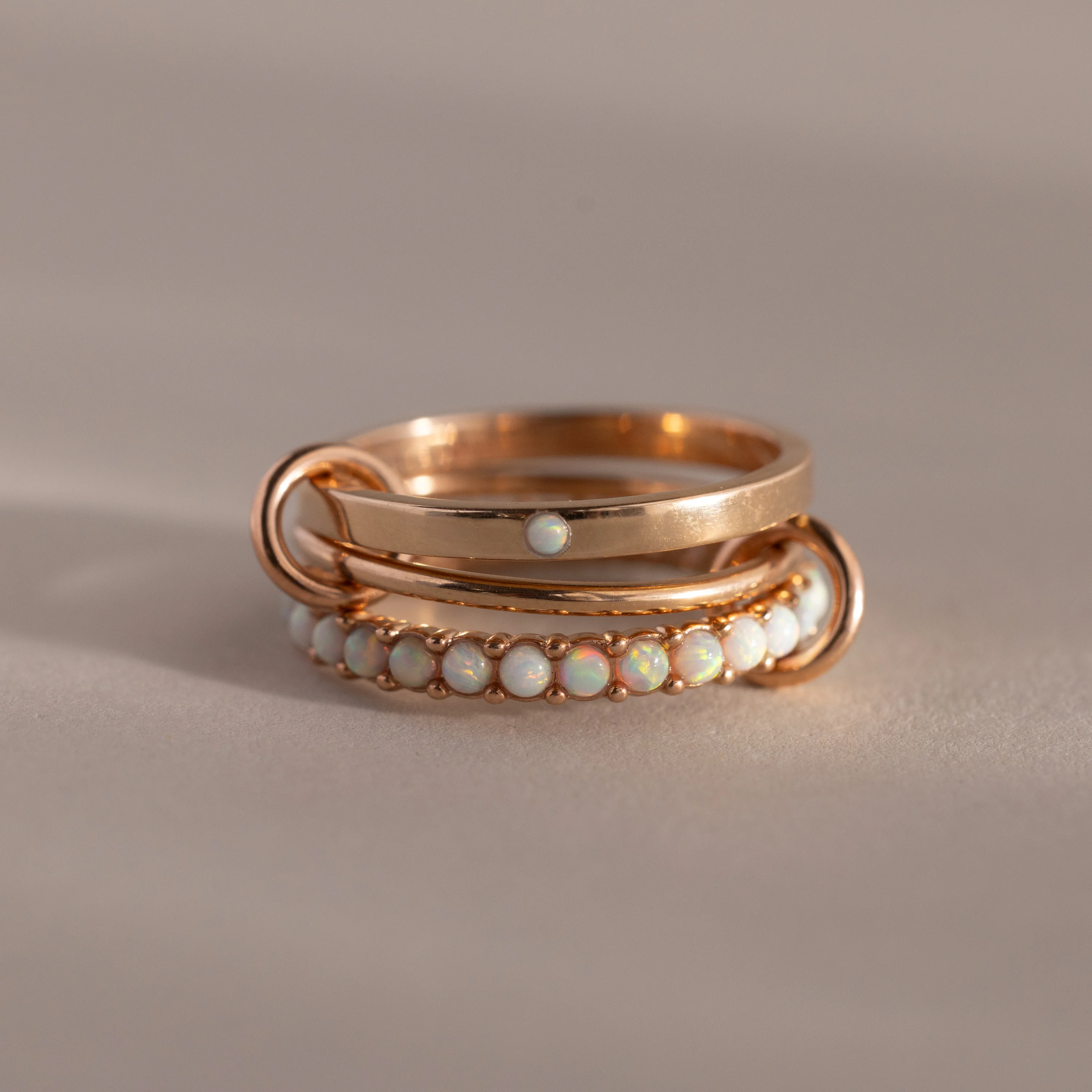 Triple Linked Opal Ring Set - Image 5