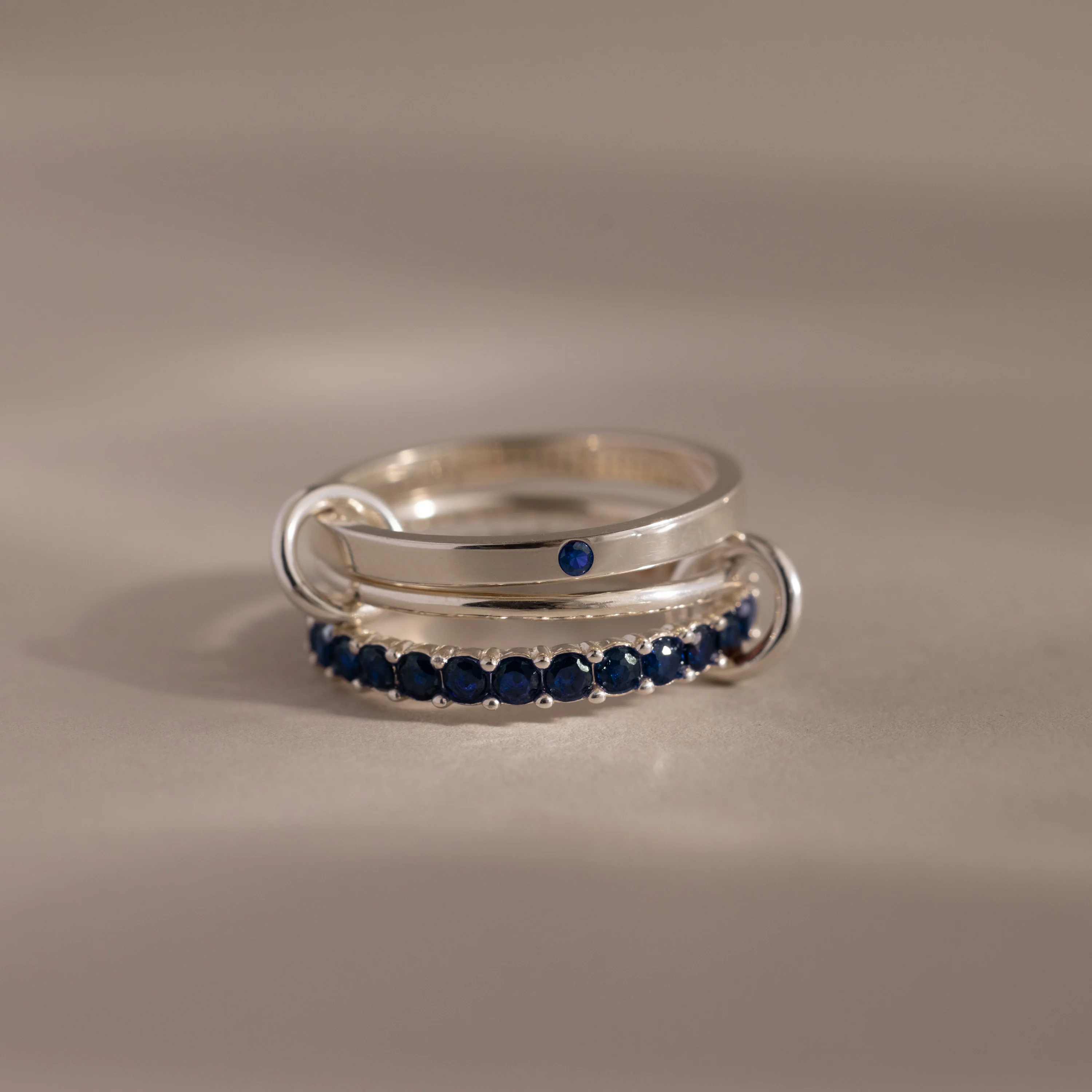 Triple Linked Sapphire Ring Set - Image 3