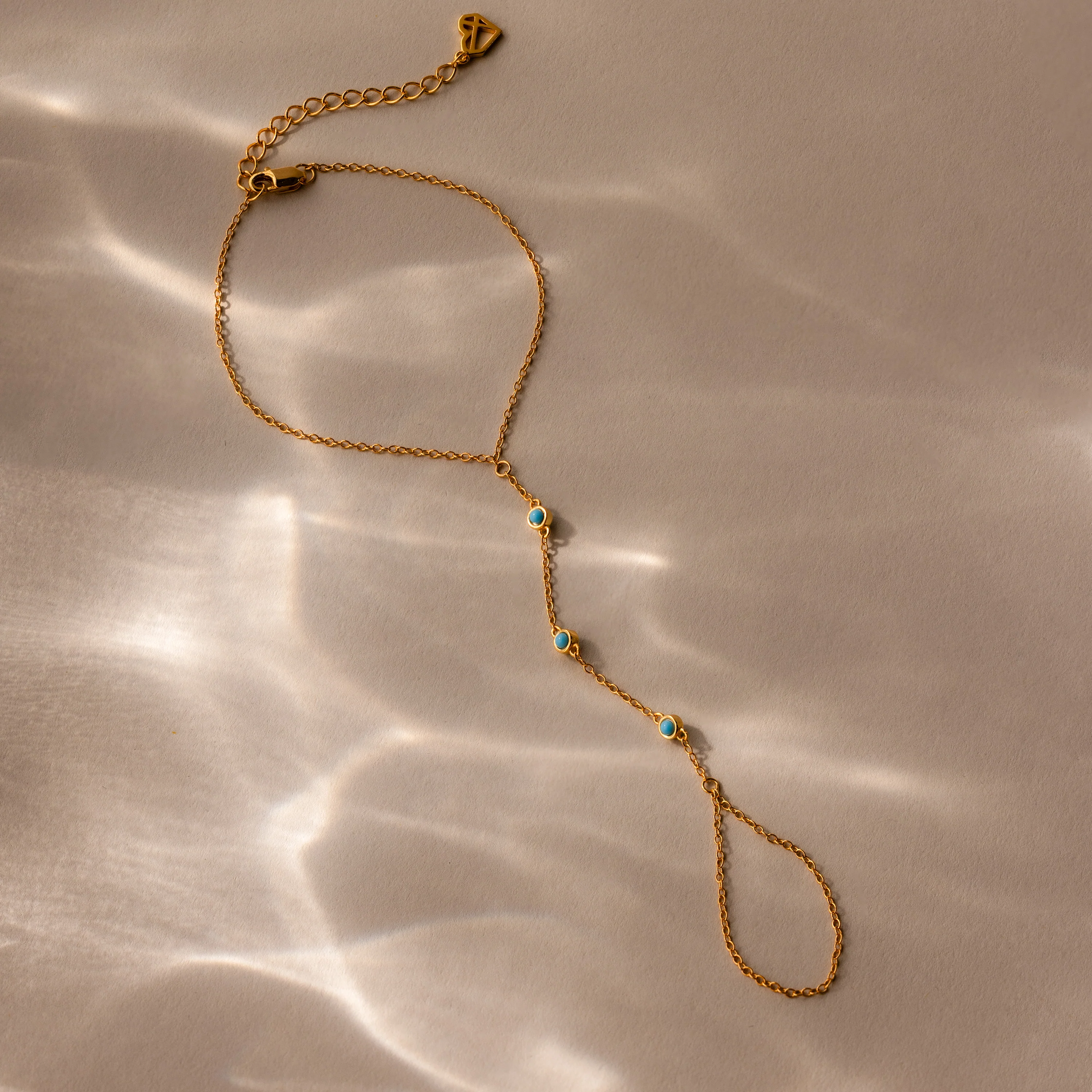 Turquoise Hand Chain Bracelet - Image 3