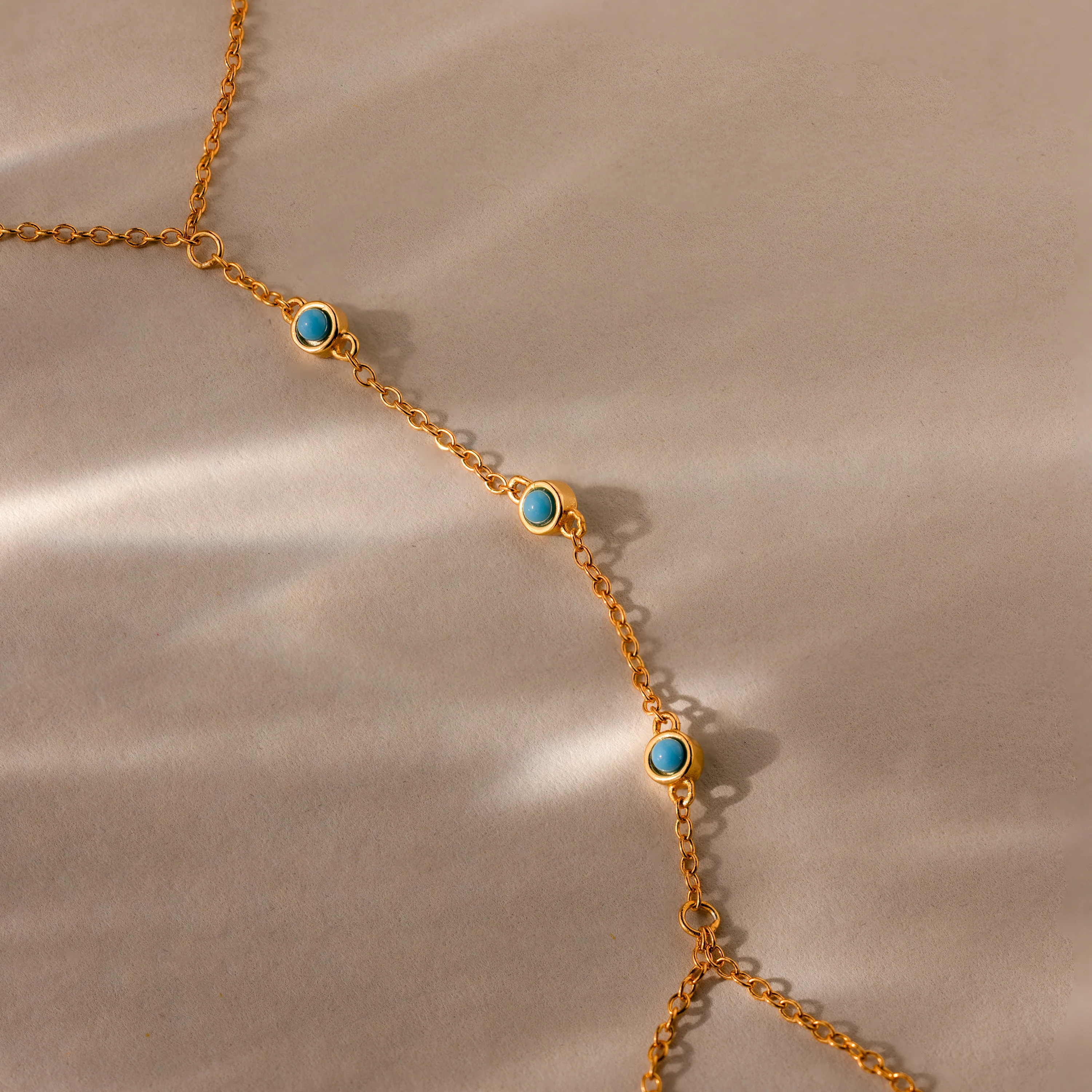 Turquoise Hand Chain Bracelet - Image 7