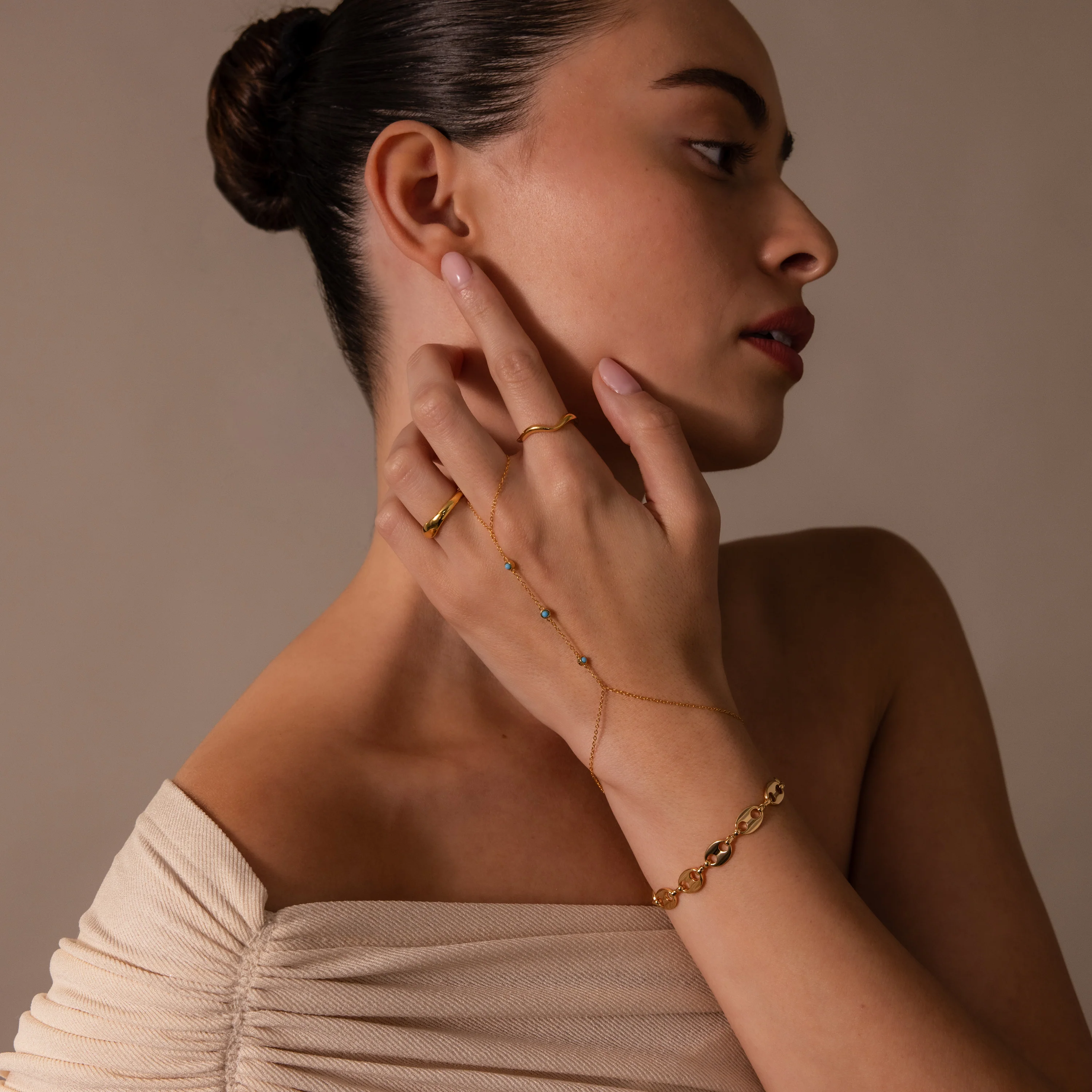 Turquoise Hand Chain Bracelet - Image 8