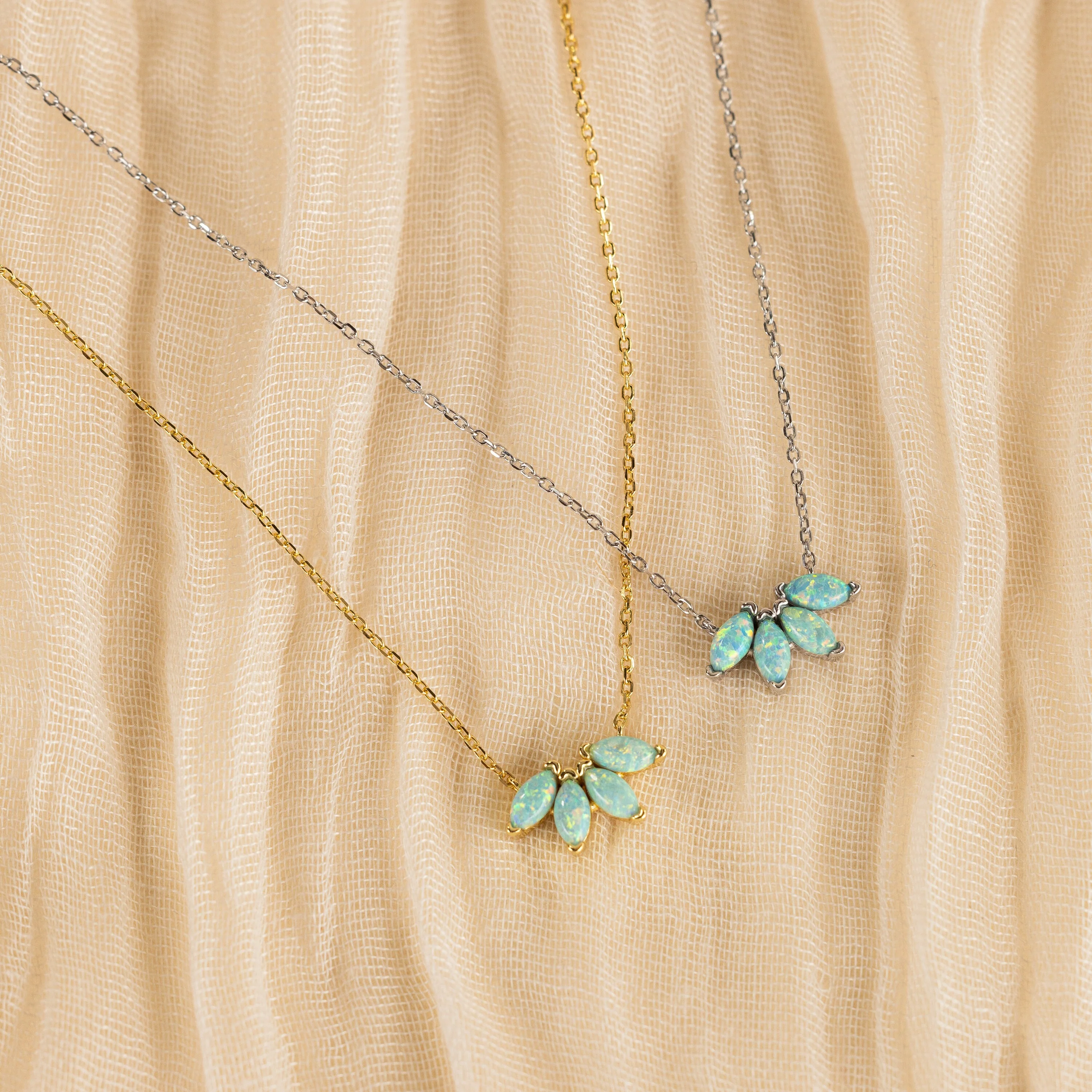 Turquoise Opal Marquise Necklace - Image 3