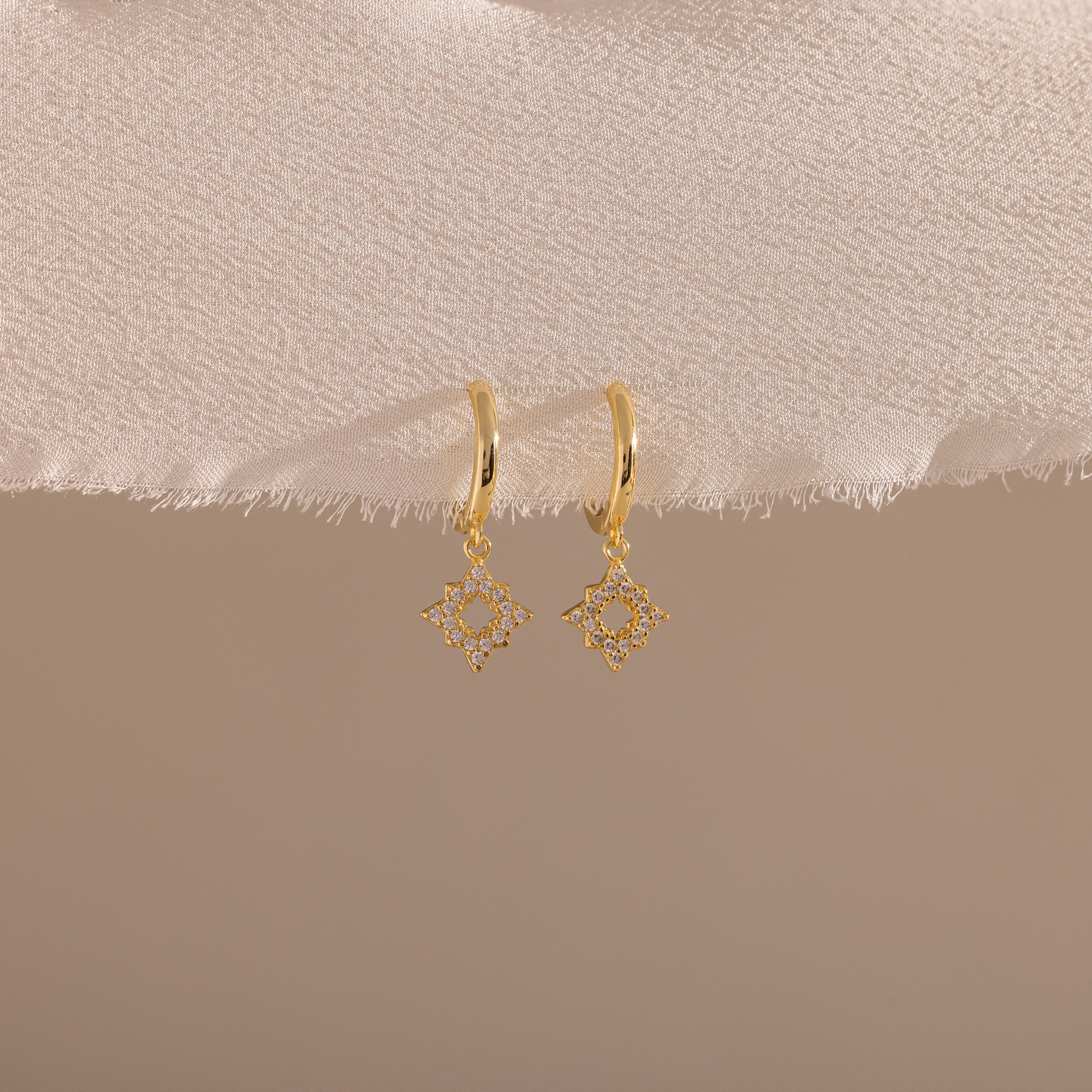 Twilight Star Hoops in 18K Gold - Image 4
