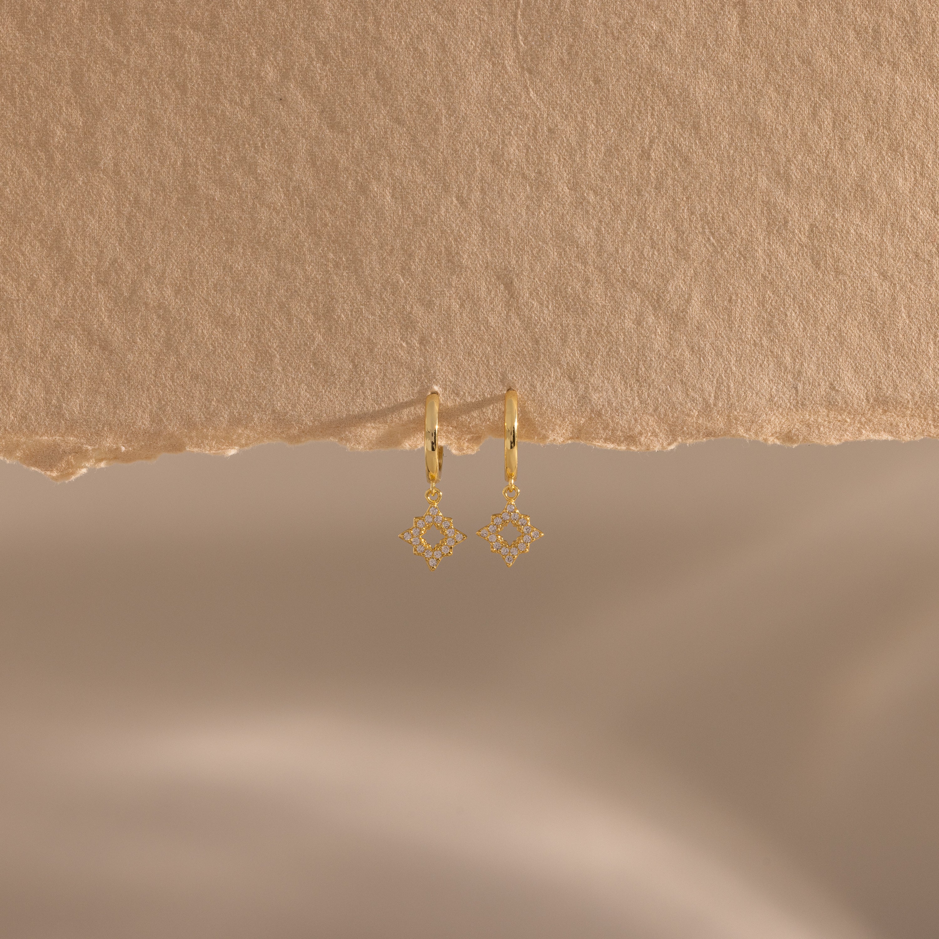 Twilight Star Hoops in 18K Gold - Image 6