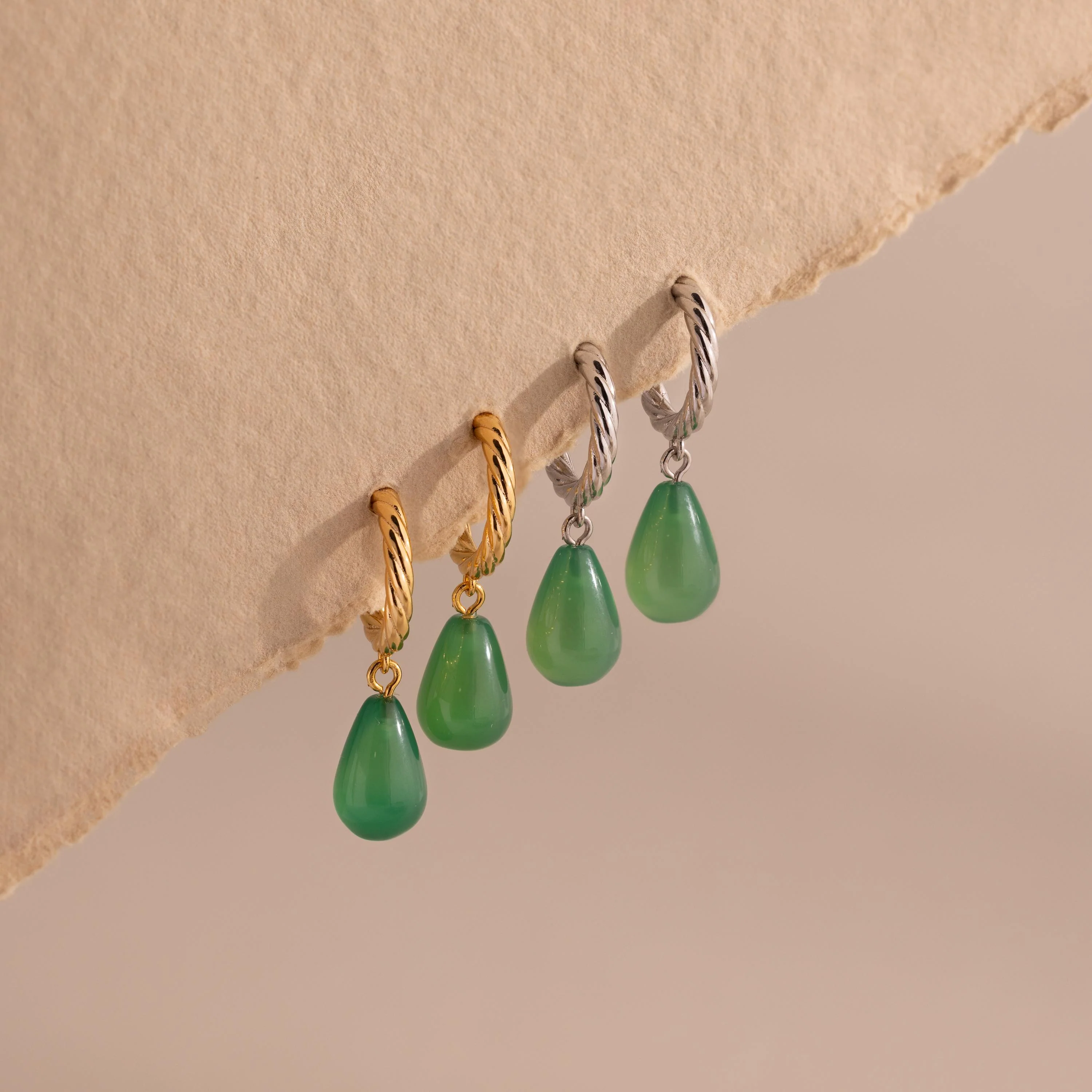 Twisted Jade Hoops - Image 3