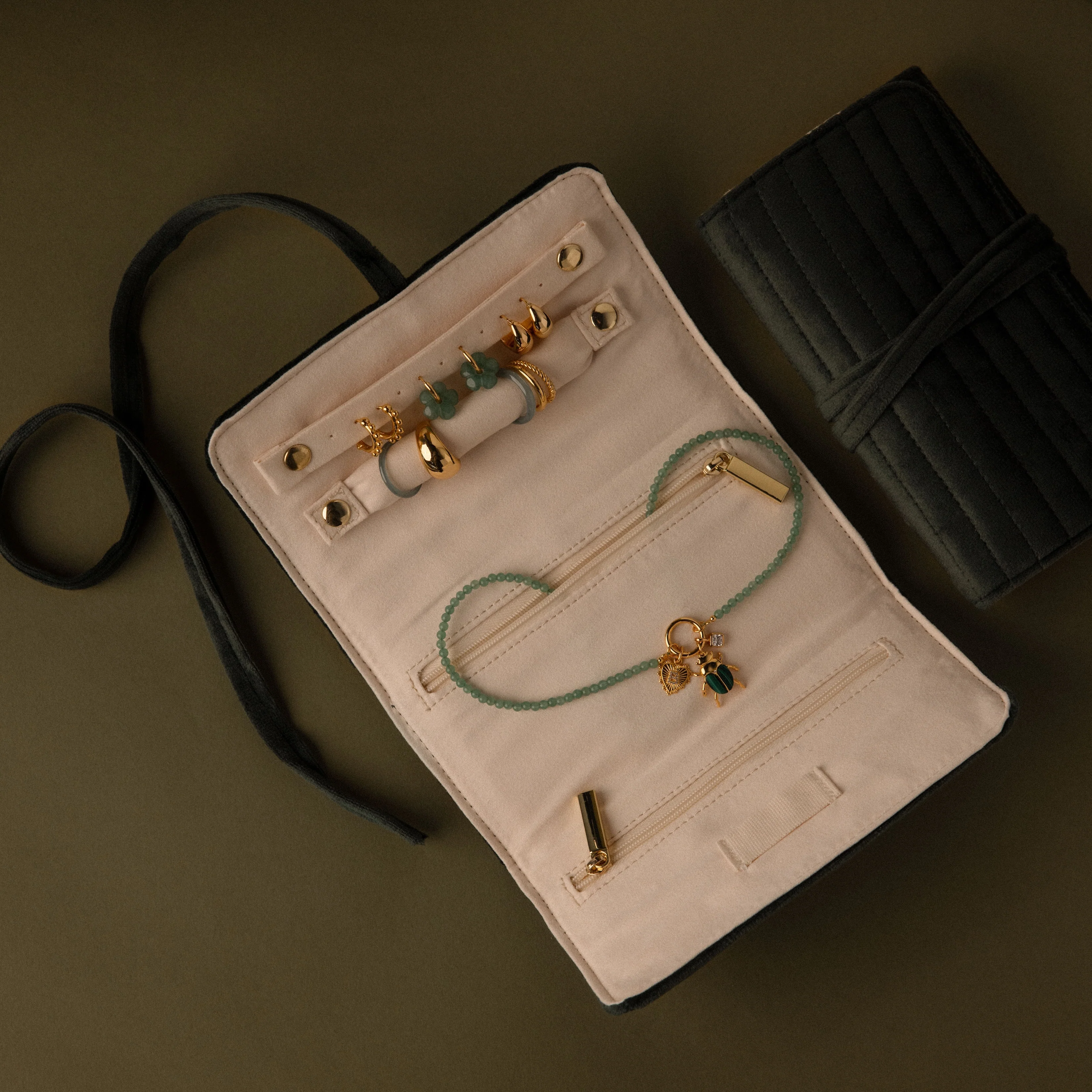 Velvet Roll-Up Jewelry Case - Image 8