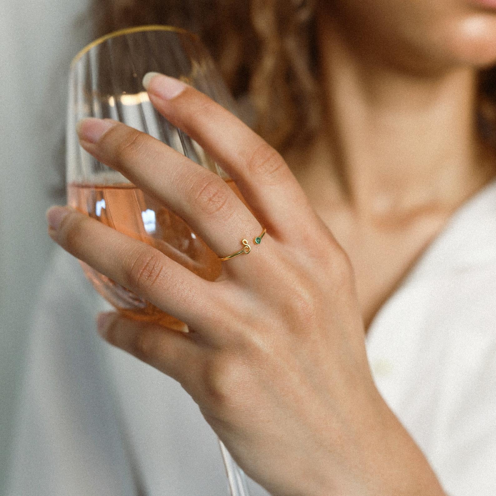 Venice Initial Birthstone Ring - Image 5