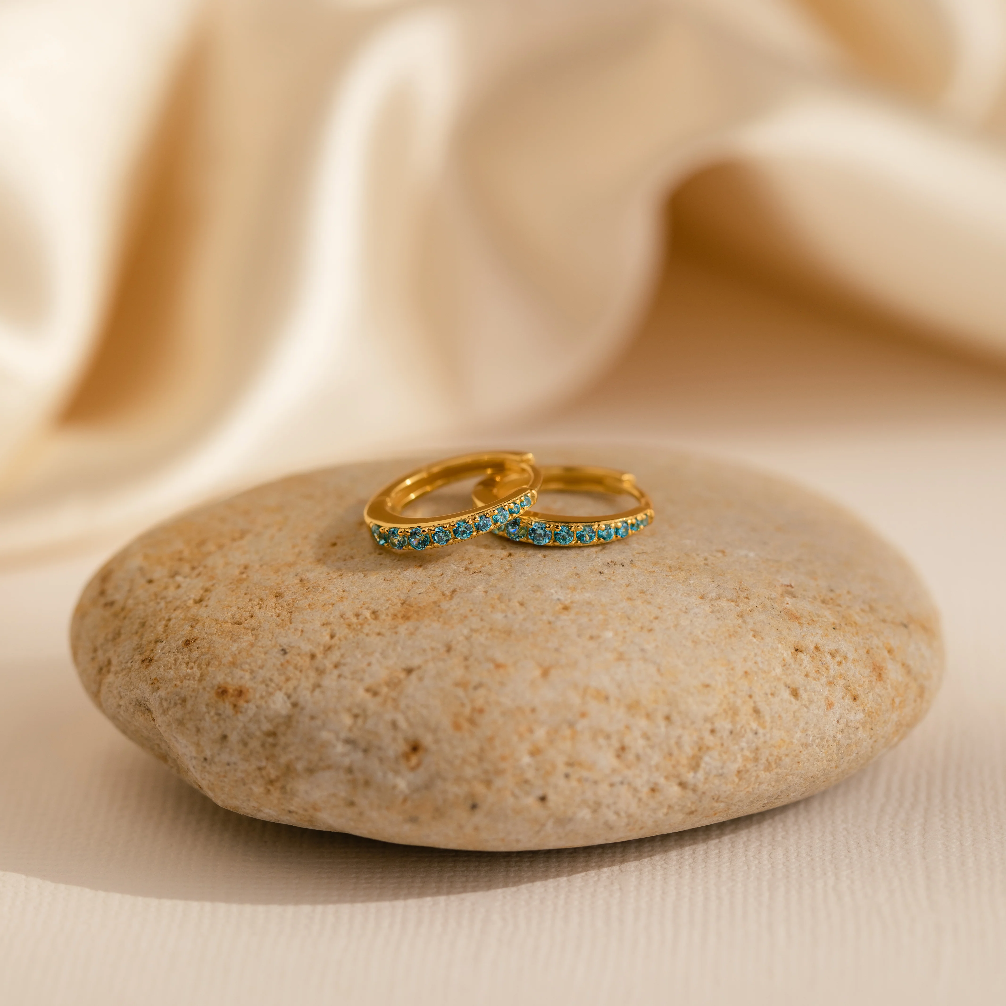 Vera Pave Birthstone Huggies - Image 4